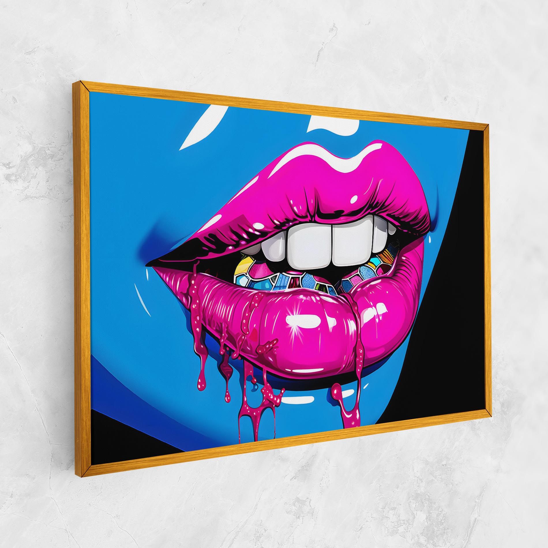 Blue Pink Lips Art mockup 1