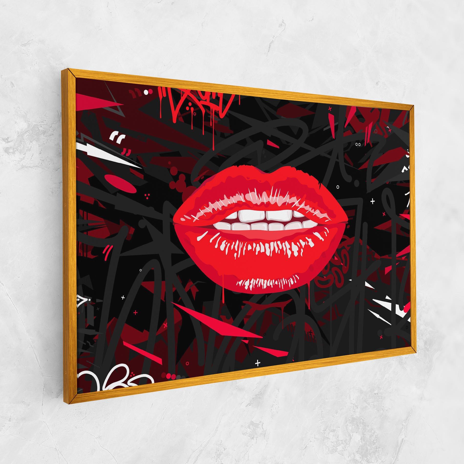 Картина на платно Graff Lips mockup 1