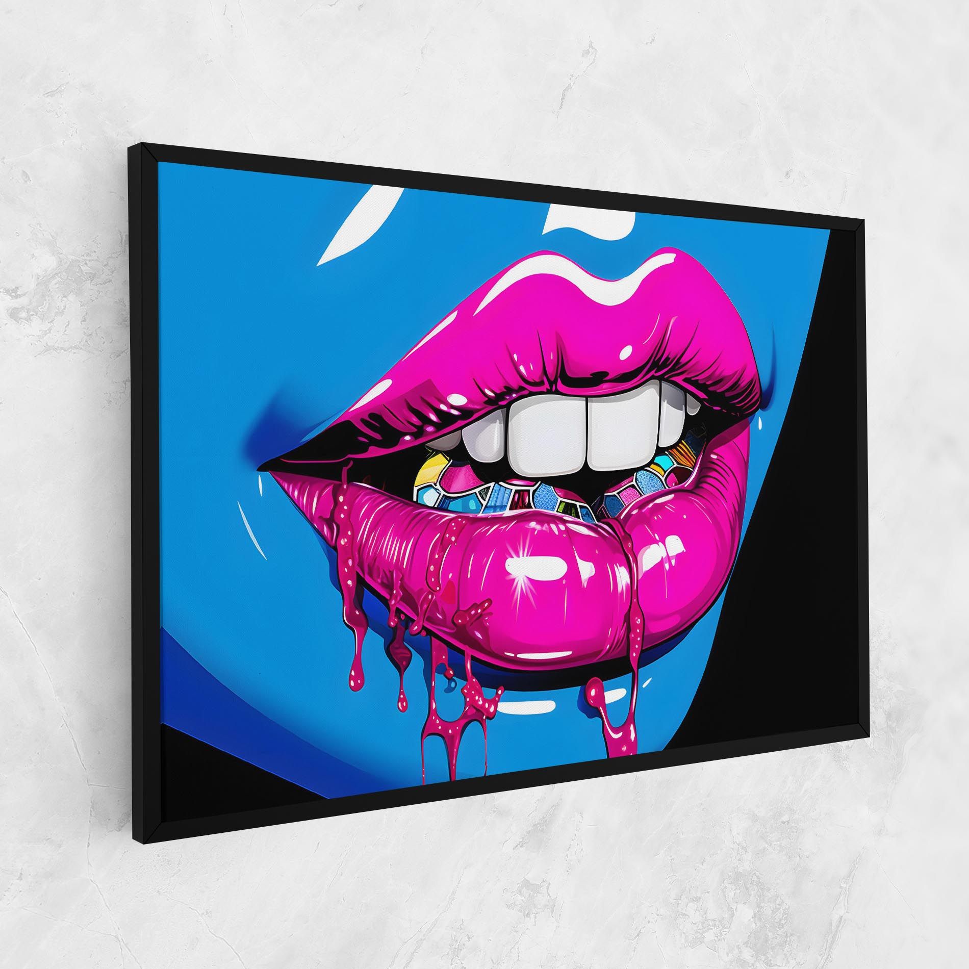 Blue Pink Lips Art mockup 1