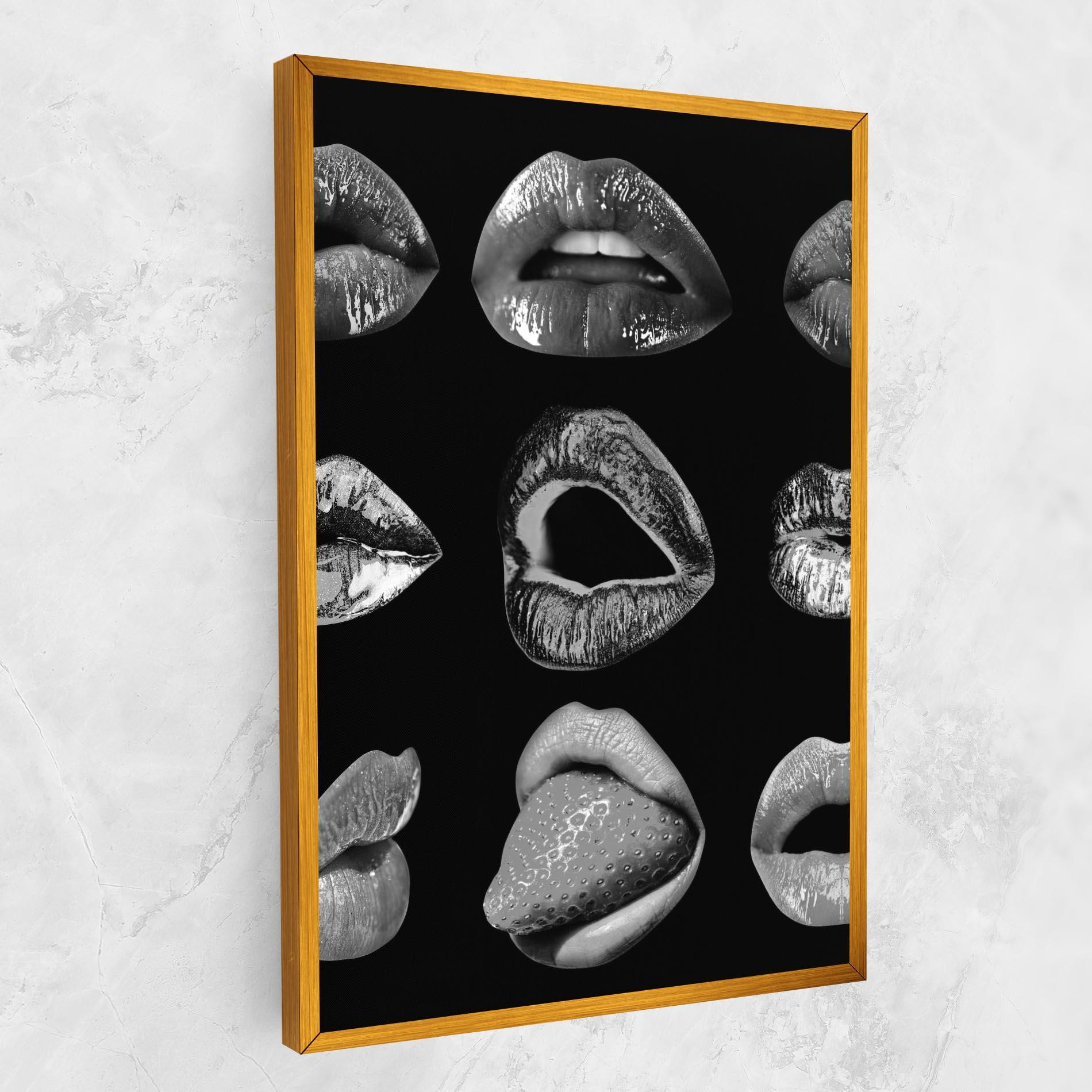 Картина на платно Grey Lips Collage mockup 1
