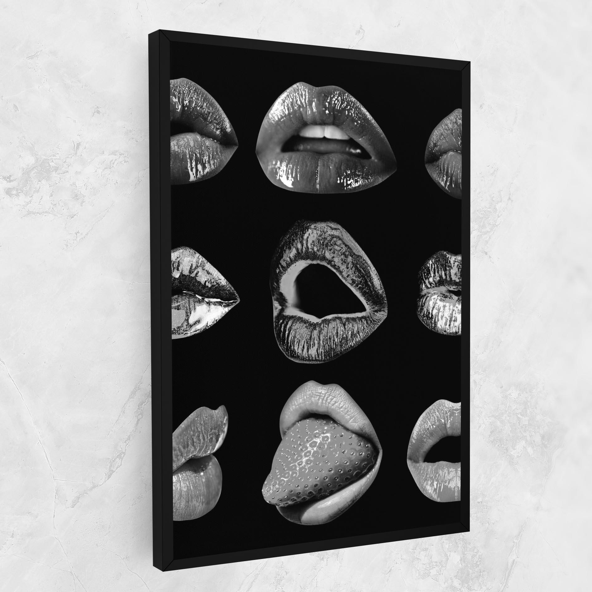 Картина на платно Grey Lips Collage mockup 1