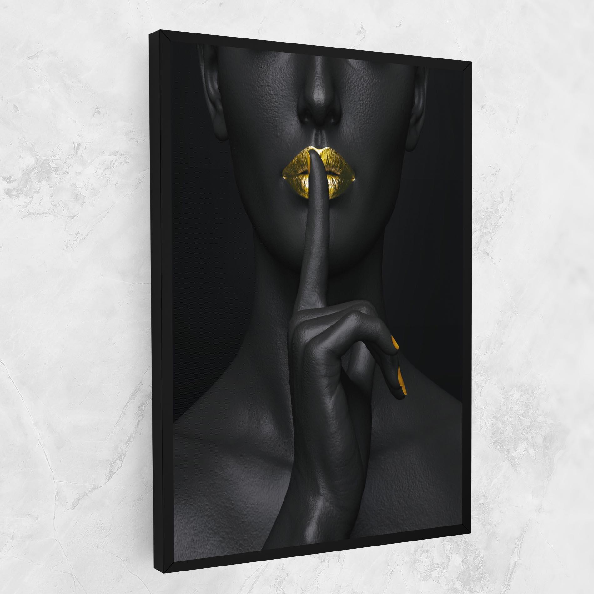 Картина на платно Silence Lips Portrait mockup 1