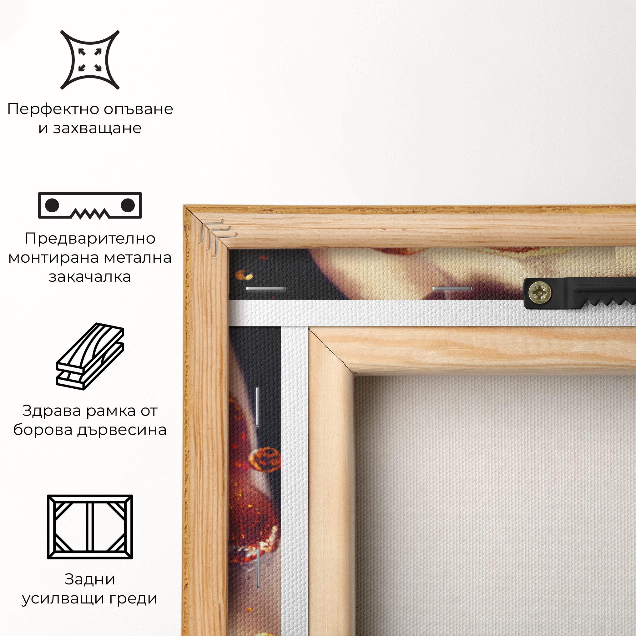 Картина на платно Gold Glitter Lips mockup 5