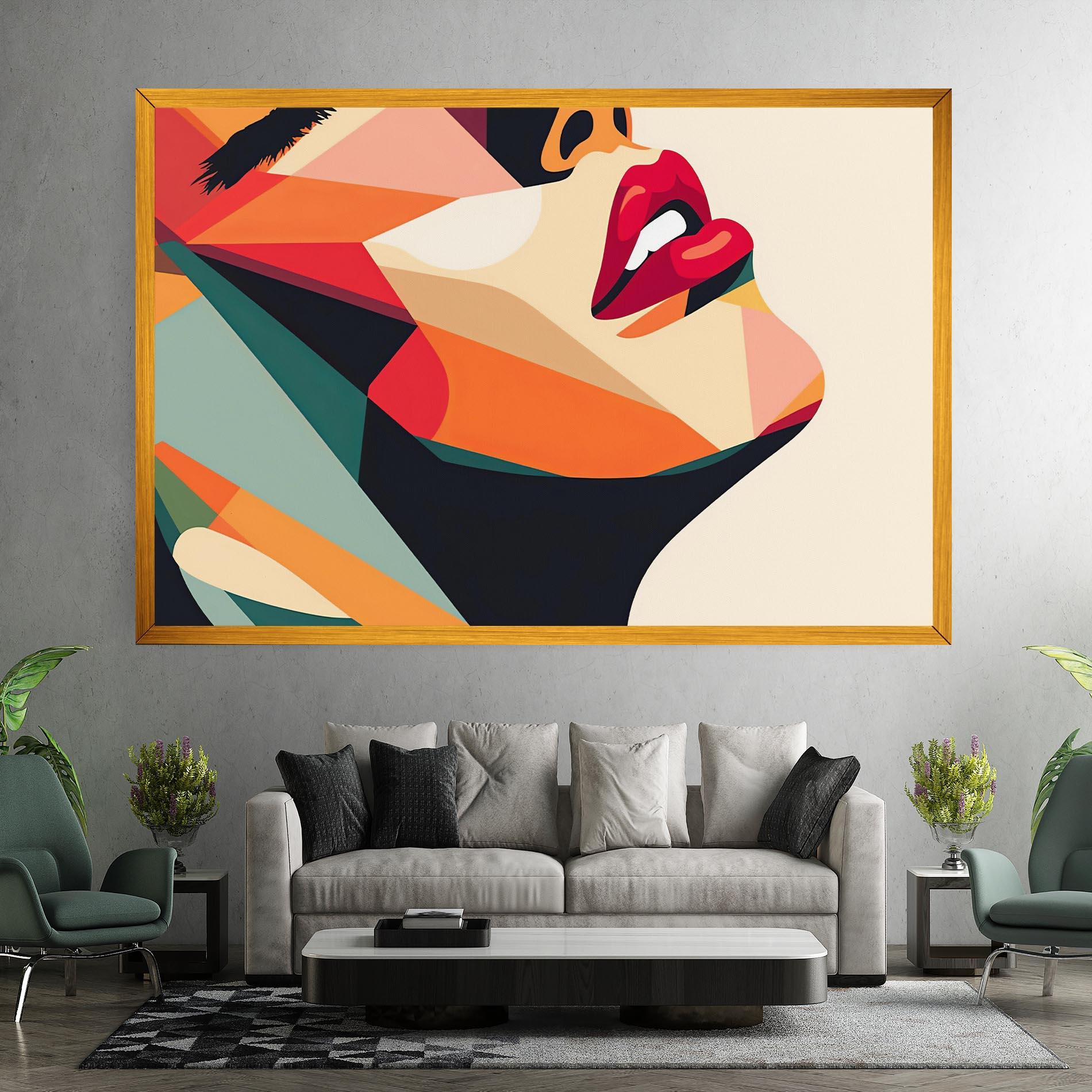 Картина на платно Abstract Lips mockup 7