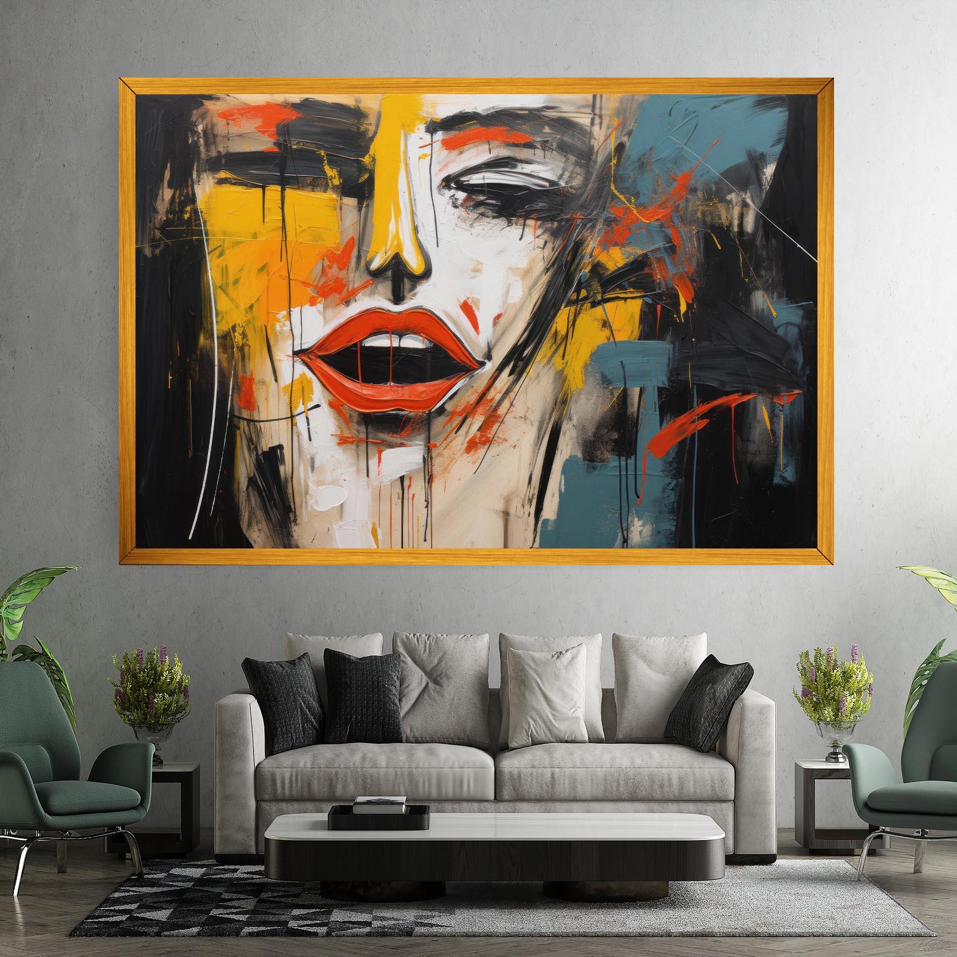 Картина на платно Abstract Woman Lips mockup 7