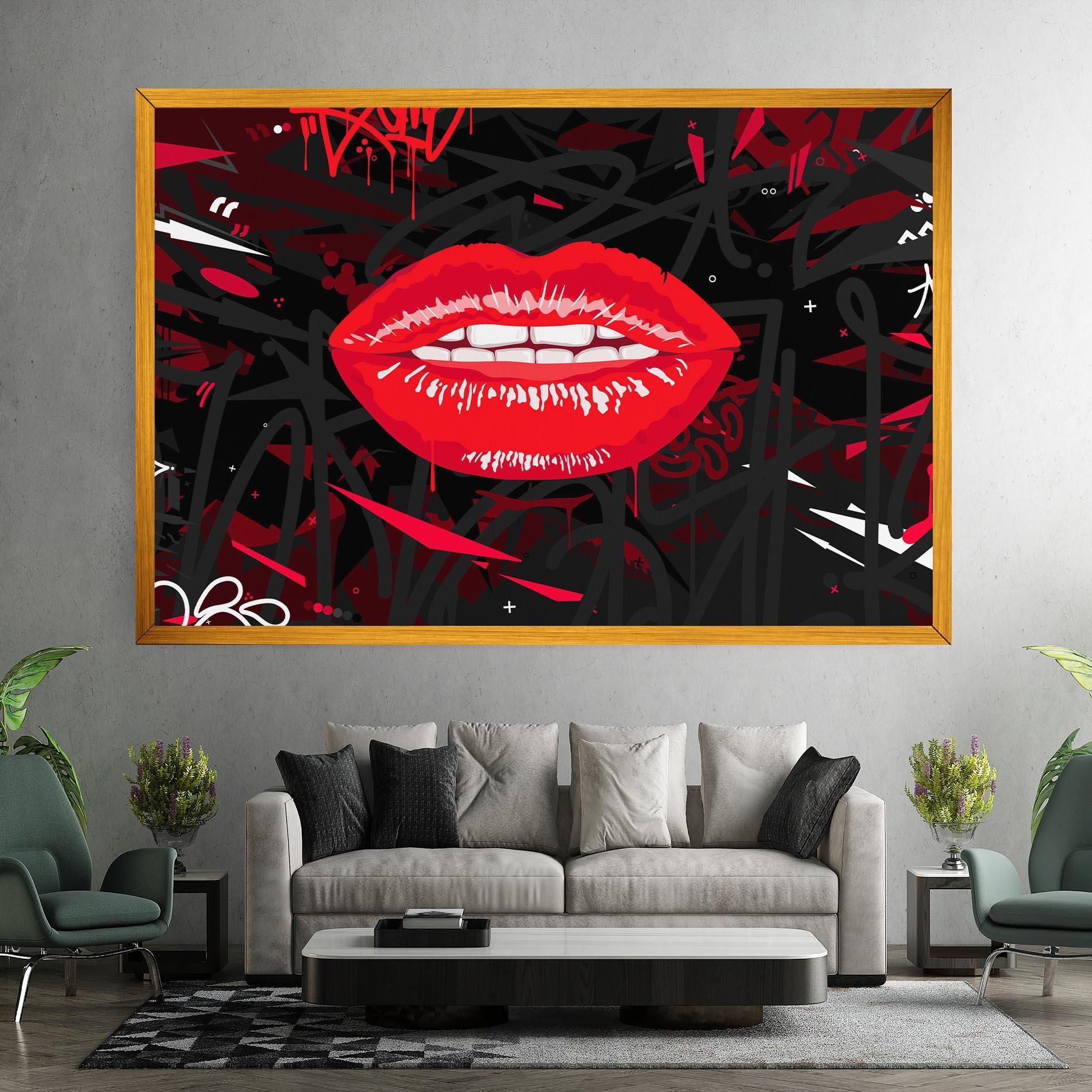 Картина на платно Graff Lips mockup 7