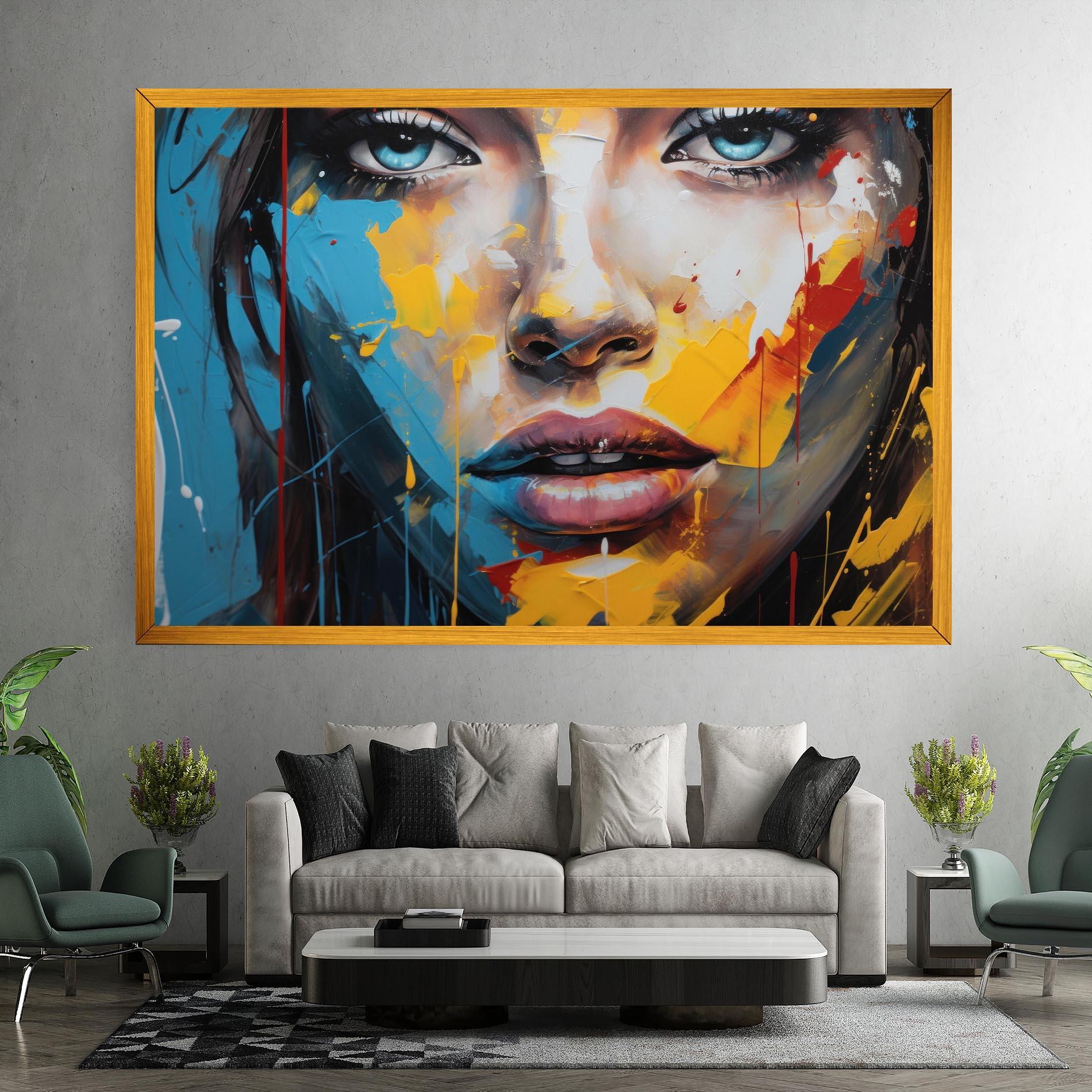 Картина на платно Woman Abstract Lips mockup 7