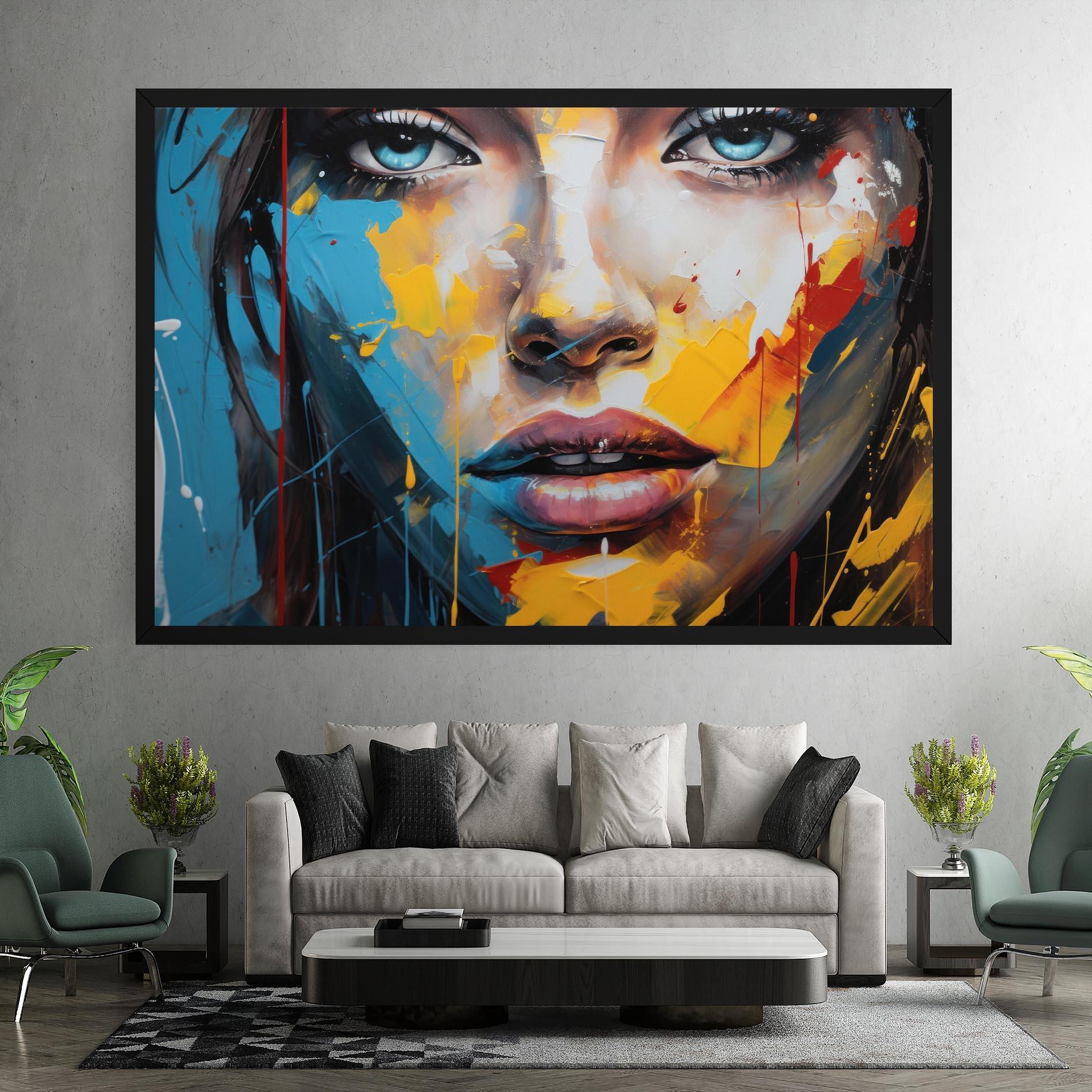 Картина на платно Woman Abstract Lips mockup 7