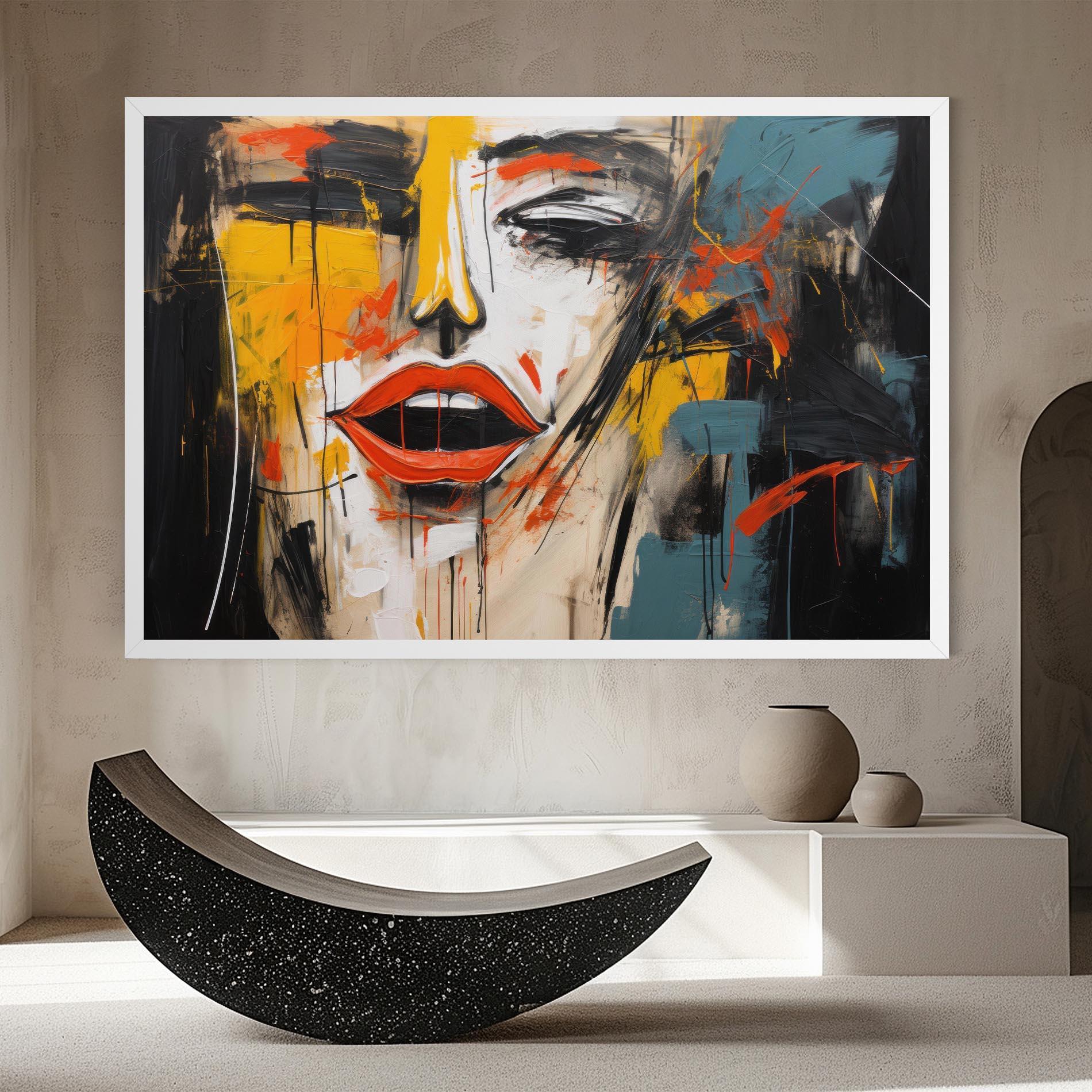 Картина на платно Abstract Woman Lips mockup 8