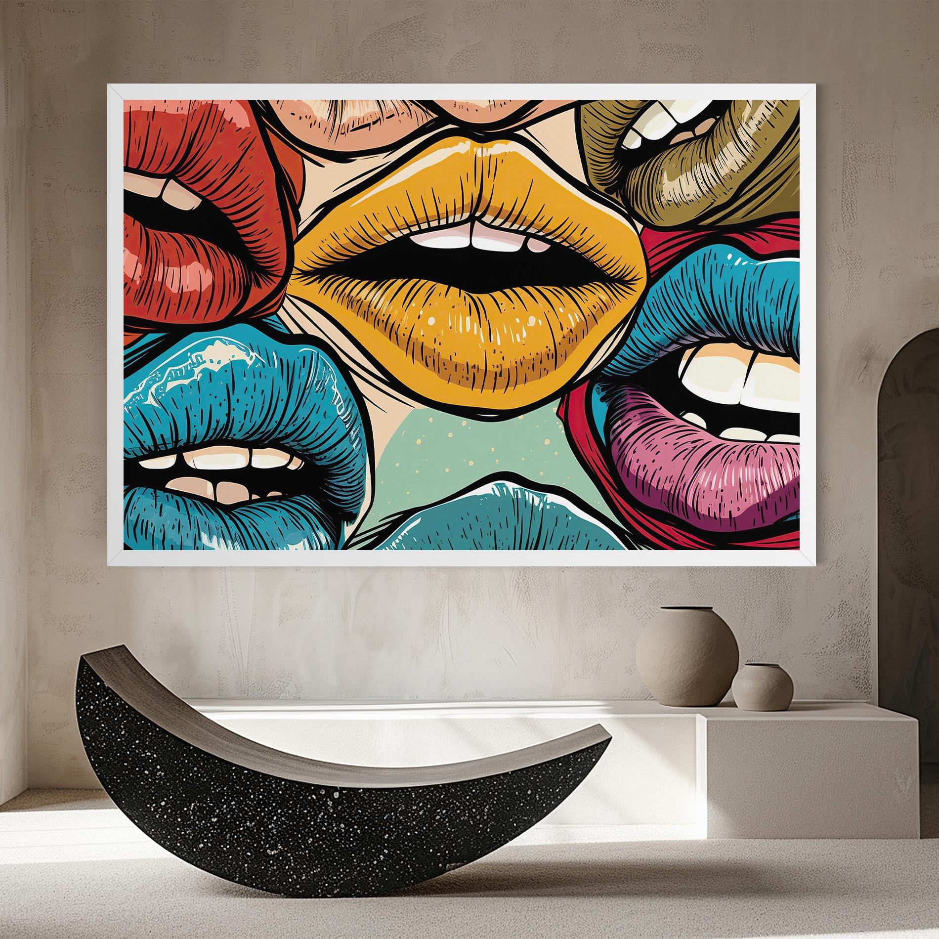 Картина на платно Comic Book Color Lips mockup 8