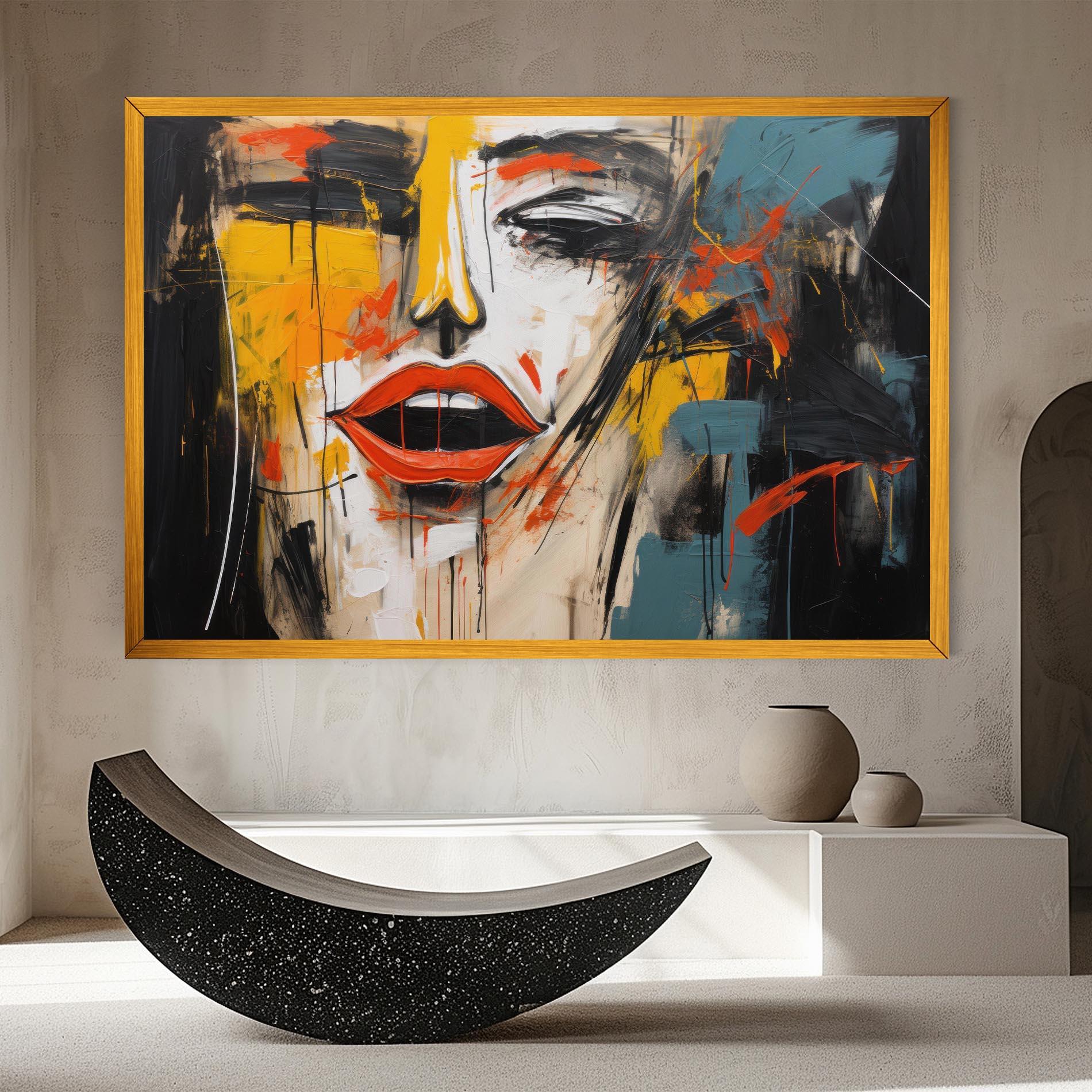 Картина на платно Abstract Woman Lips mockup 8