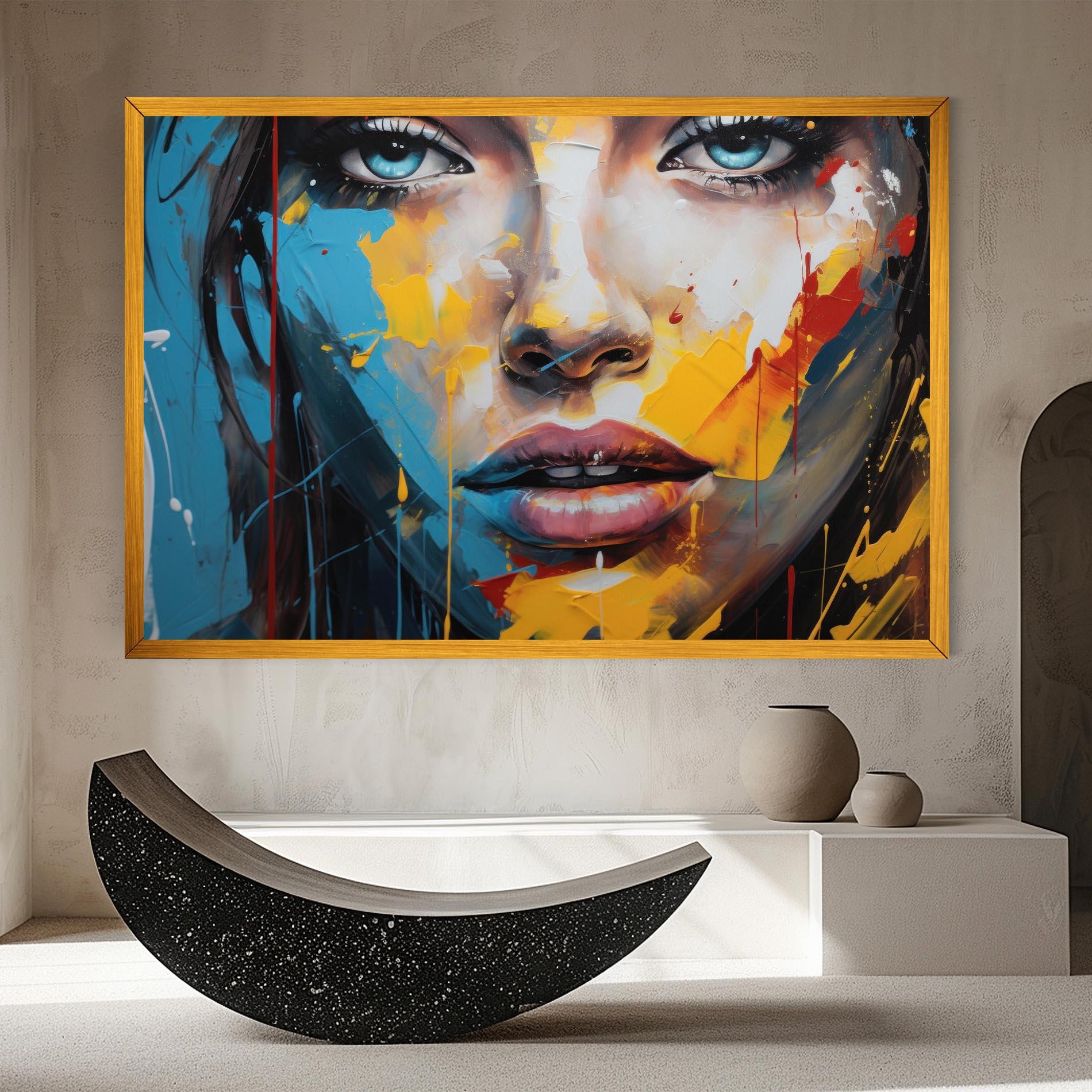 Картина на платно Woman Abstract Lips mockup 8