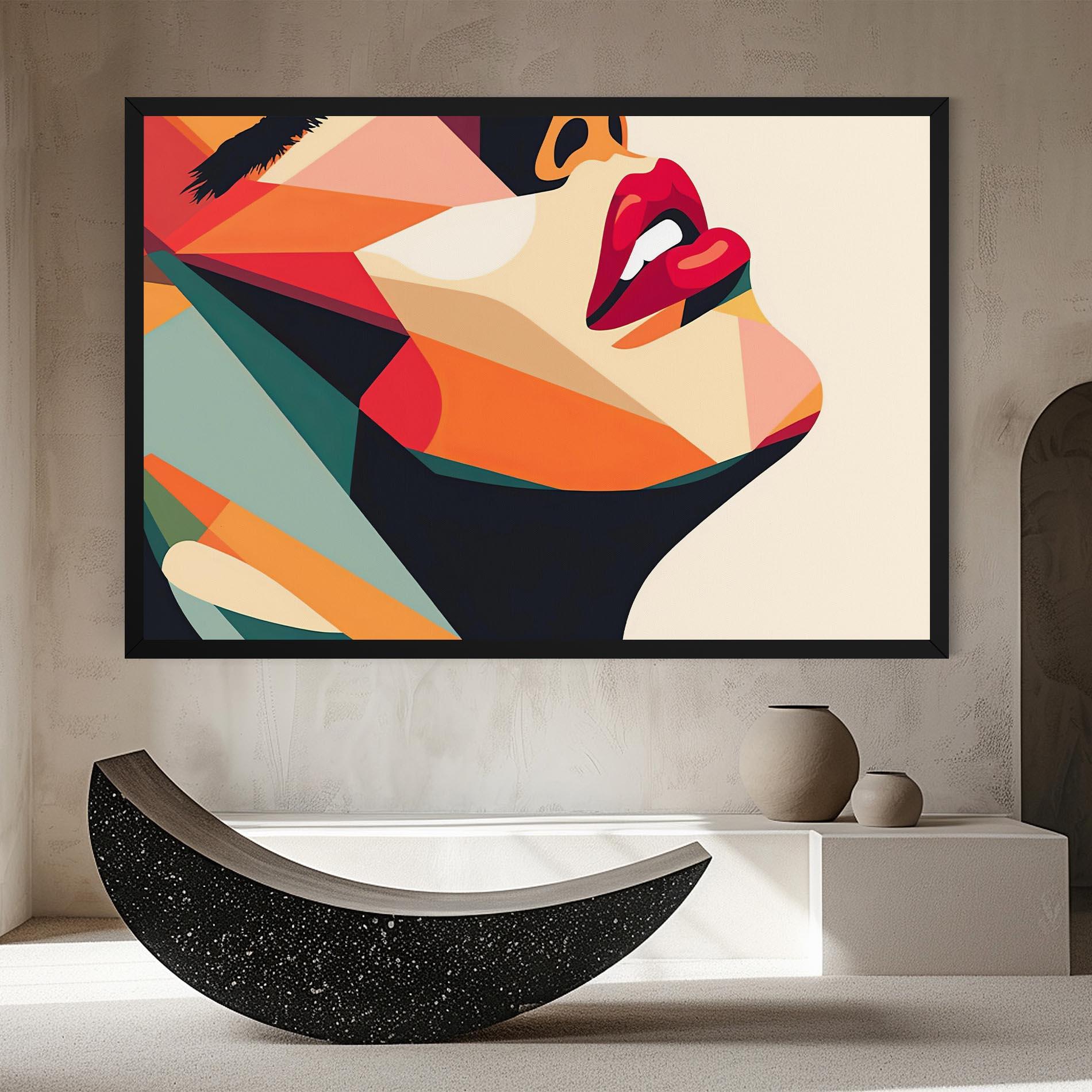 Картина на платно Abstract Lips mockup 8