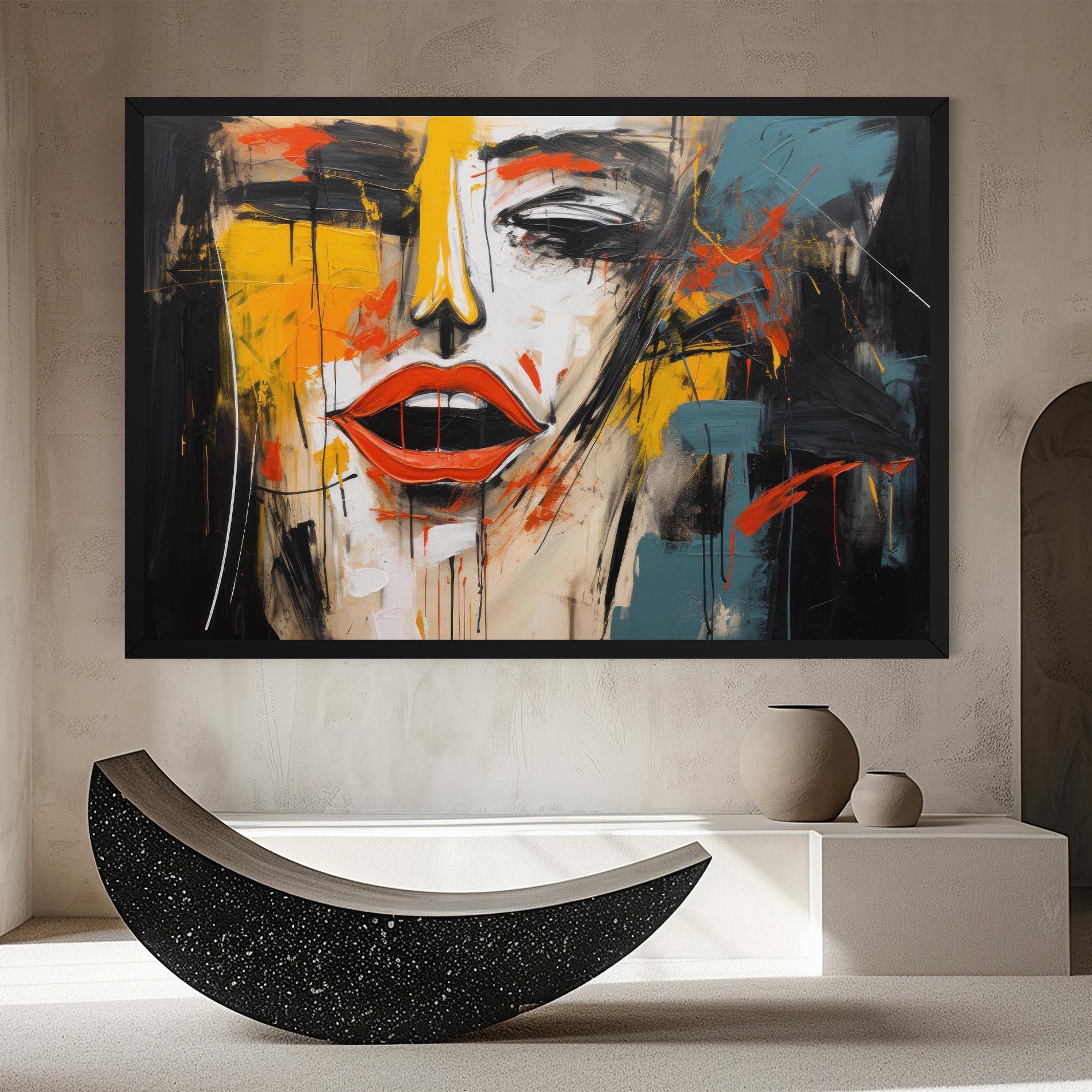 Картина на платно Abstract Woman Lips mockup 8