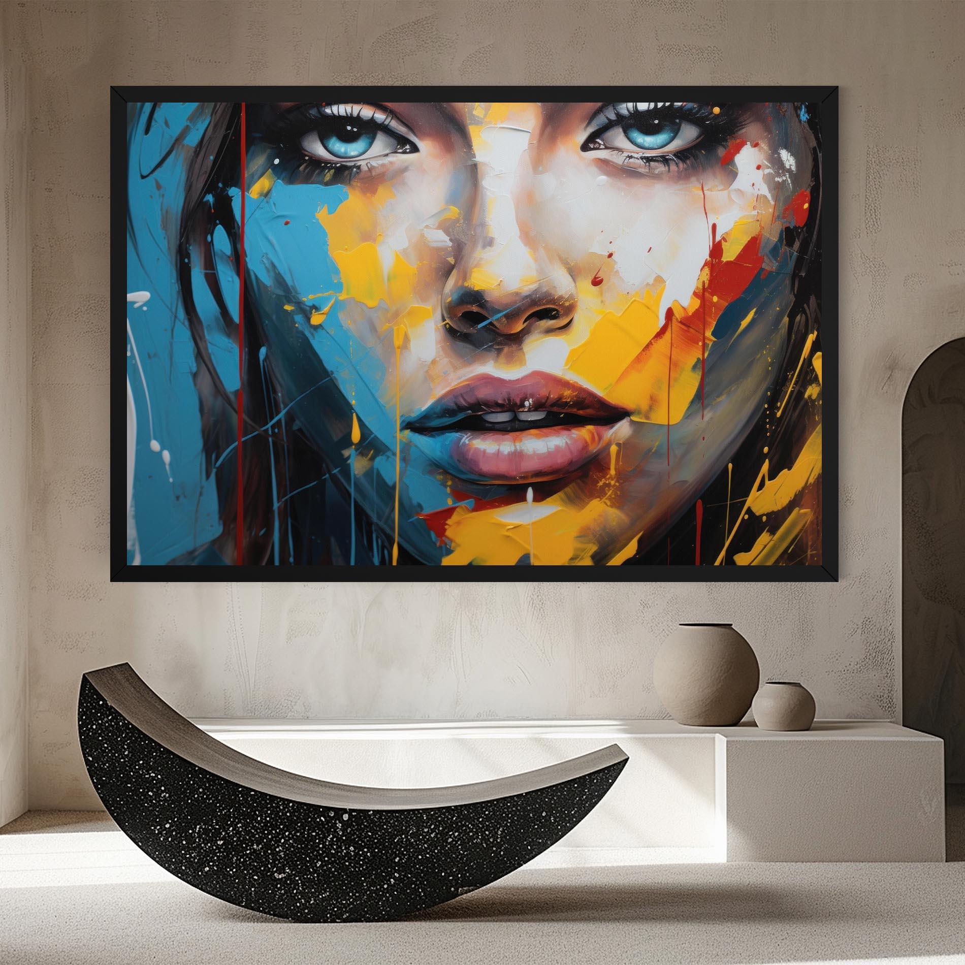 Картина на платно Woman Abstract Lips mockup 8