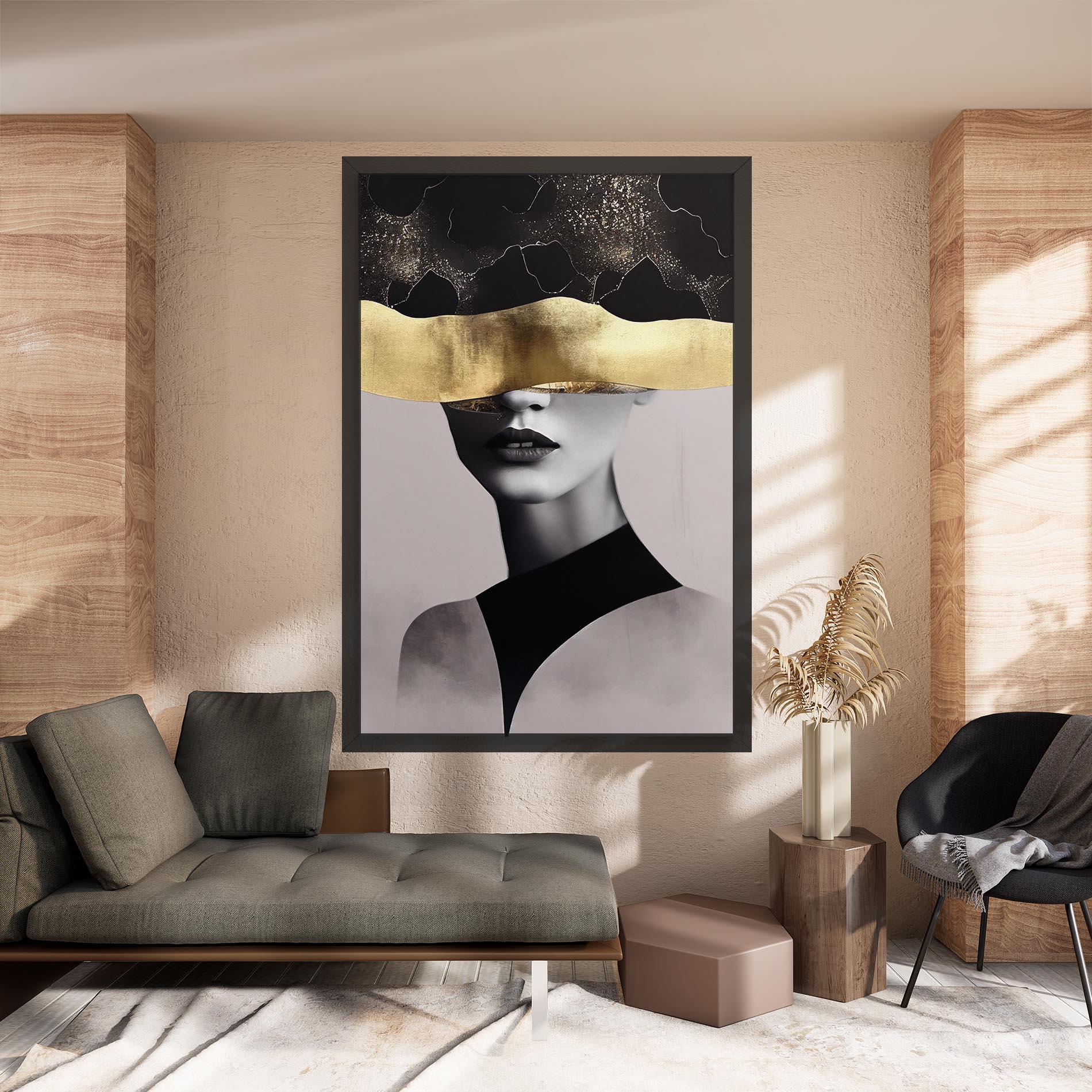 Картина на платно Grey Lips mockup 8