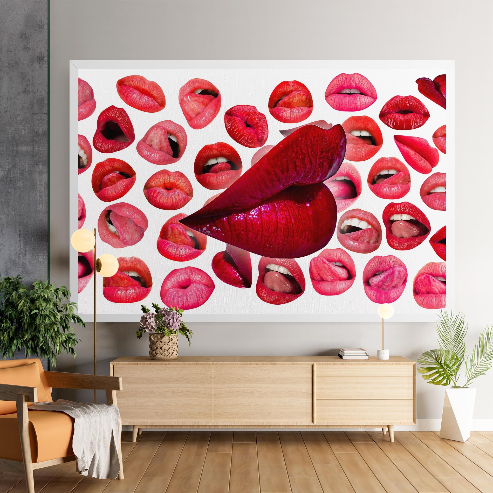 Картина на платно Red Lip Female mockup 9