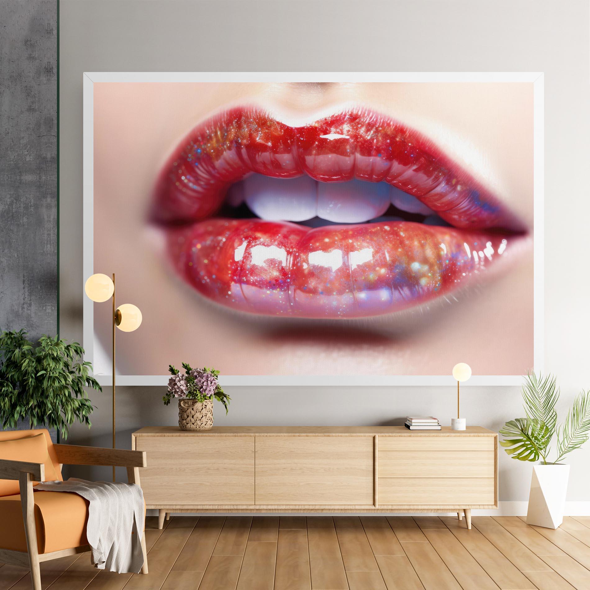 Картина на платно Red Pretty Lips mockup 9
