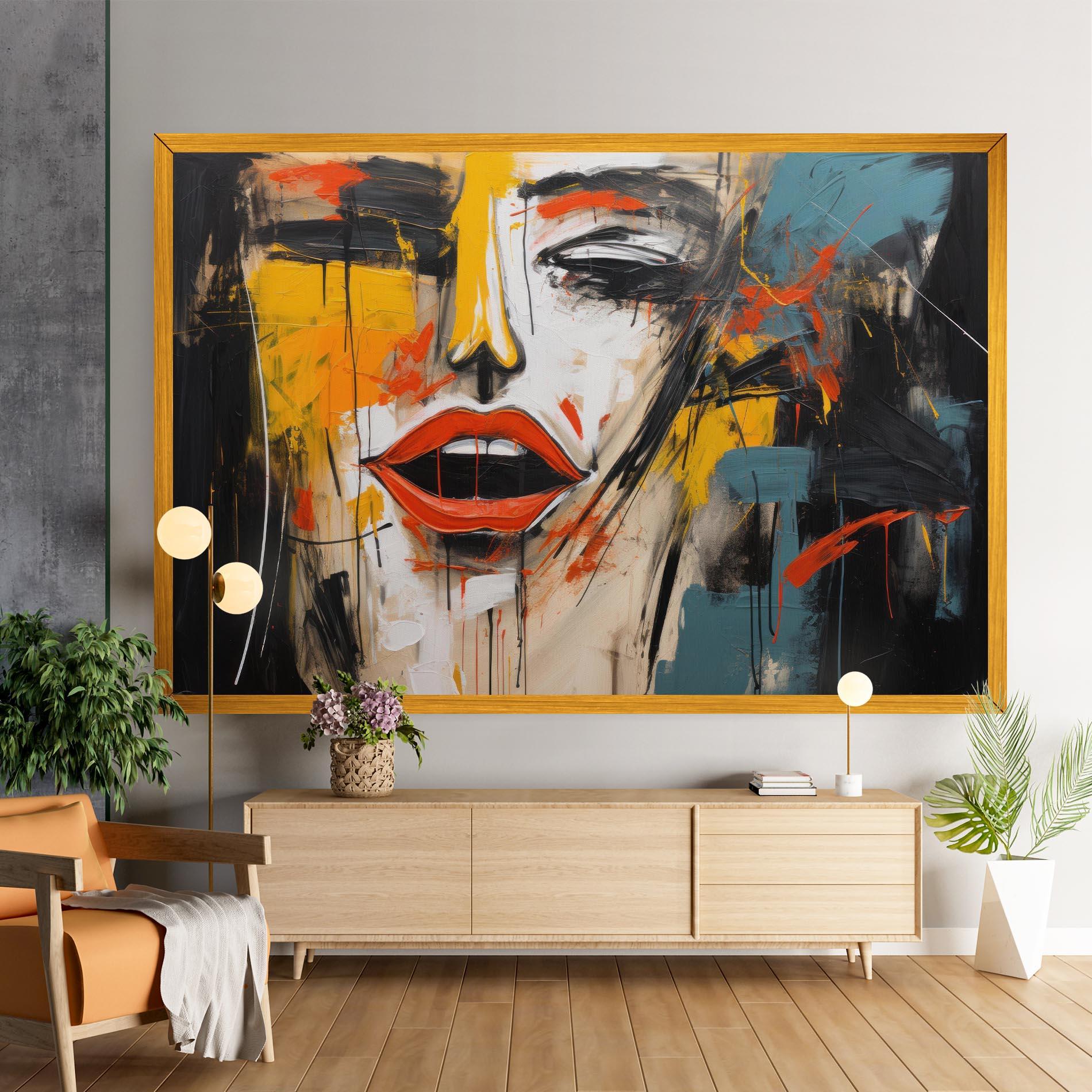 Картина на платно Abstract Woman Lips mockup 9