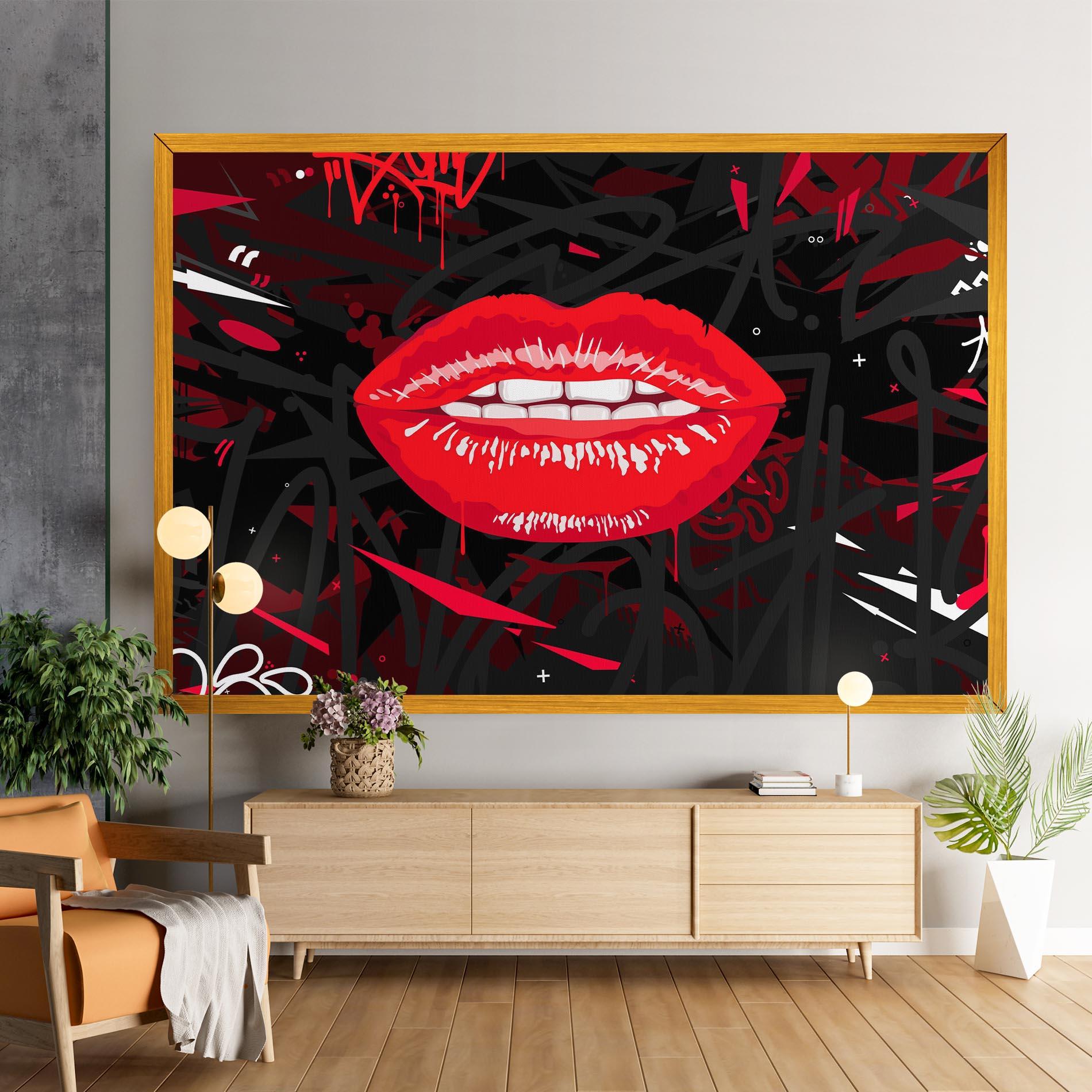 Картина на платно Graff Lips mockup 9