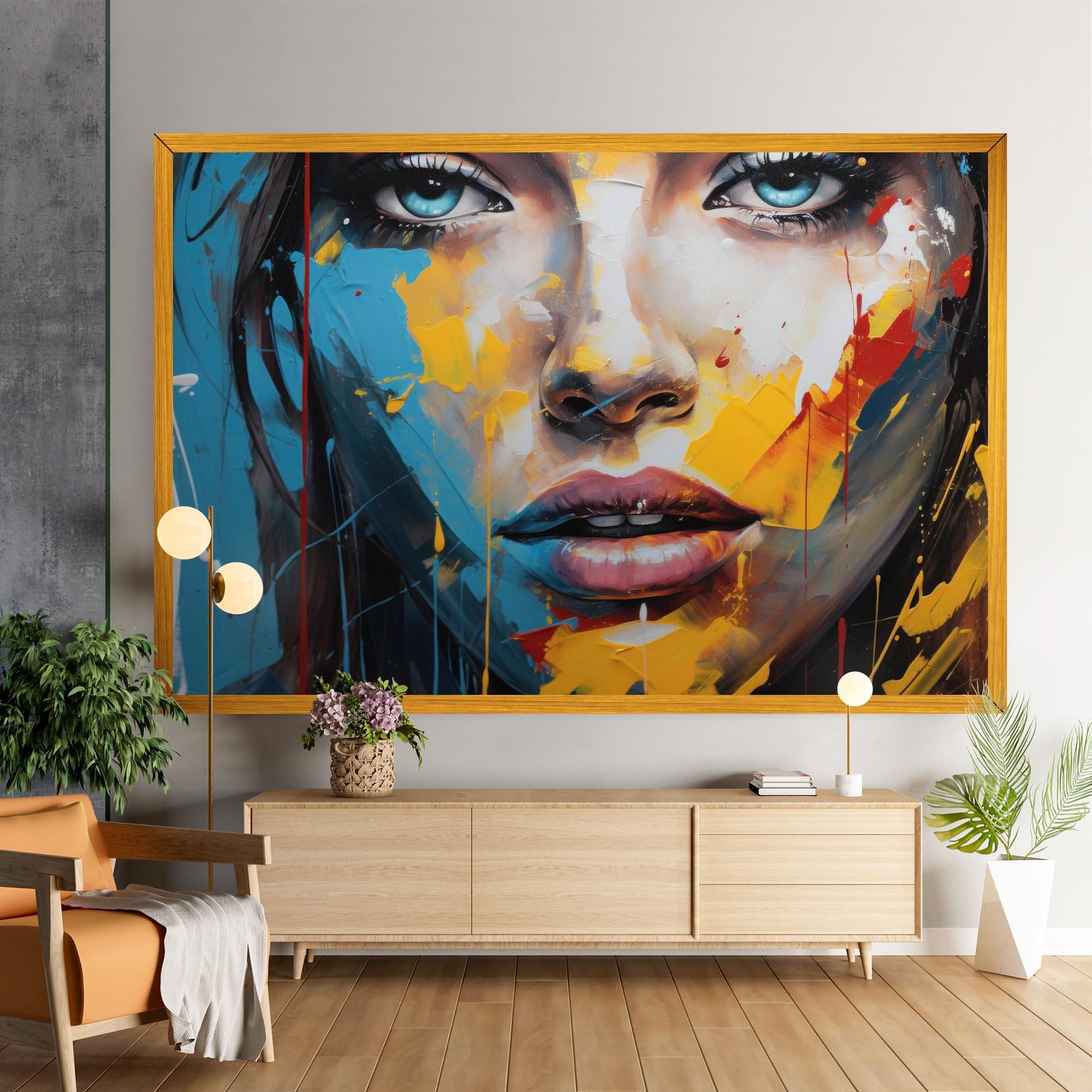 Картина на платно Woman Abstract Lips mockup 9