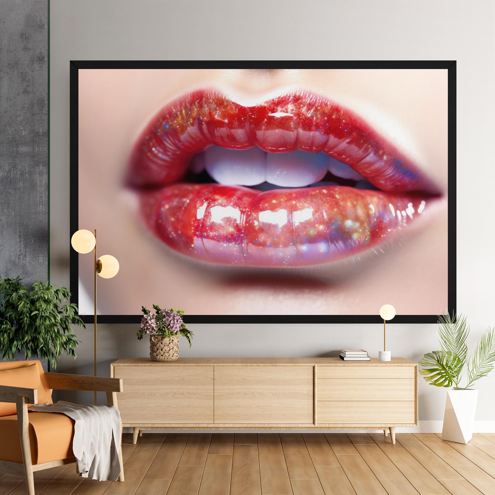 Картина на платно Red Pretty Lips mockup 9