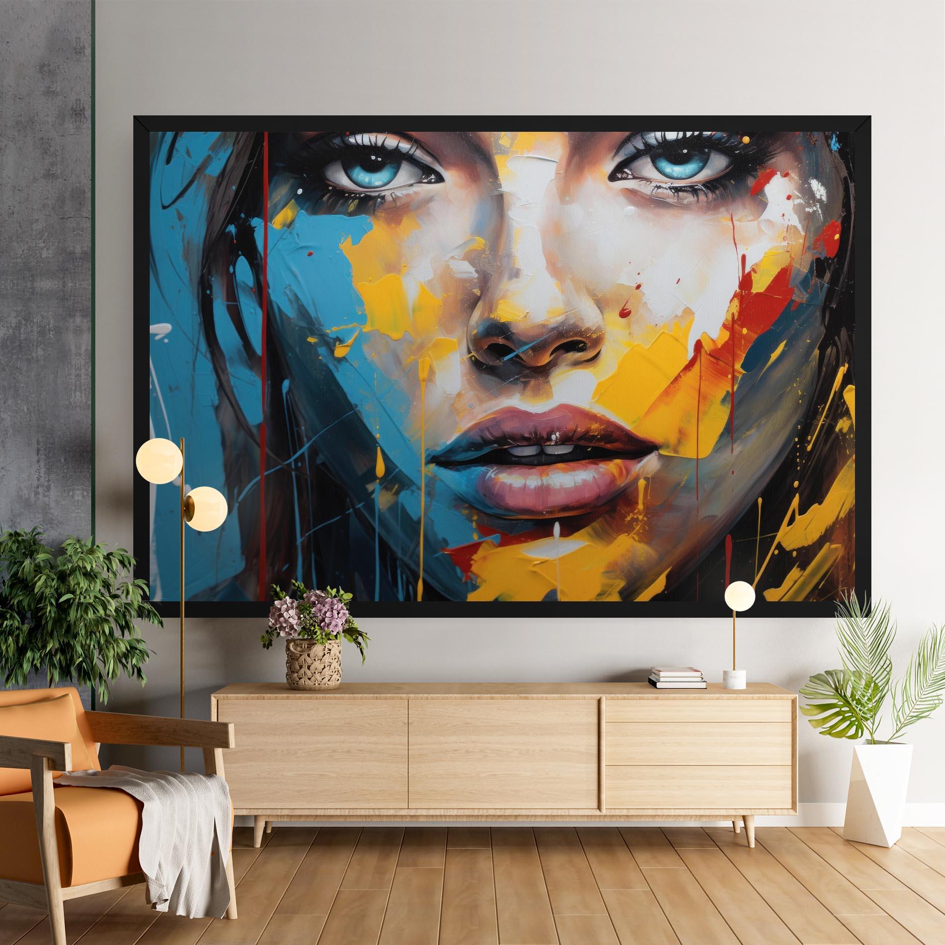 Картина на платно Woman Abstract Lips mockup 9