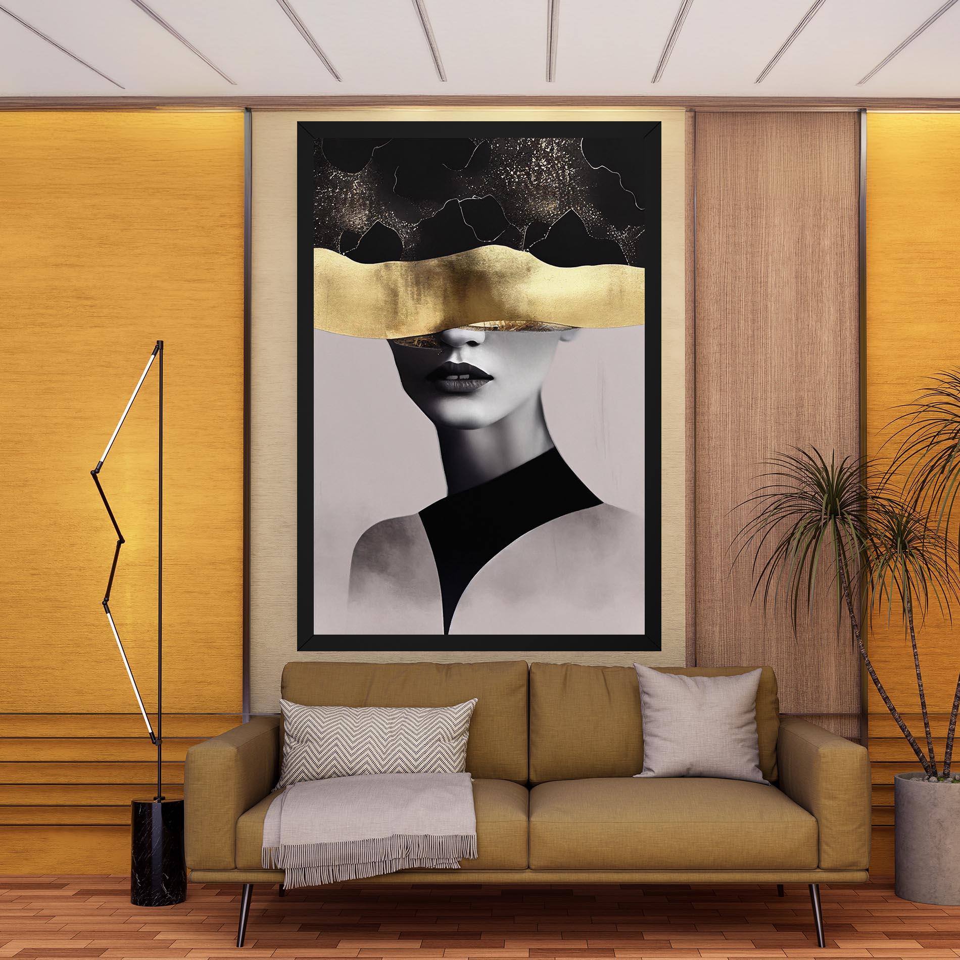 Картина на платно Grey Lips mockup 9