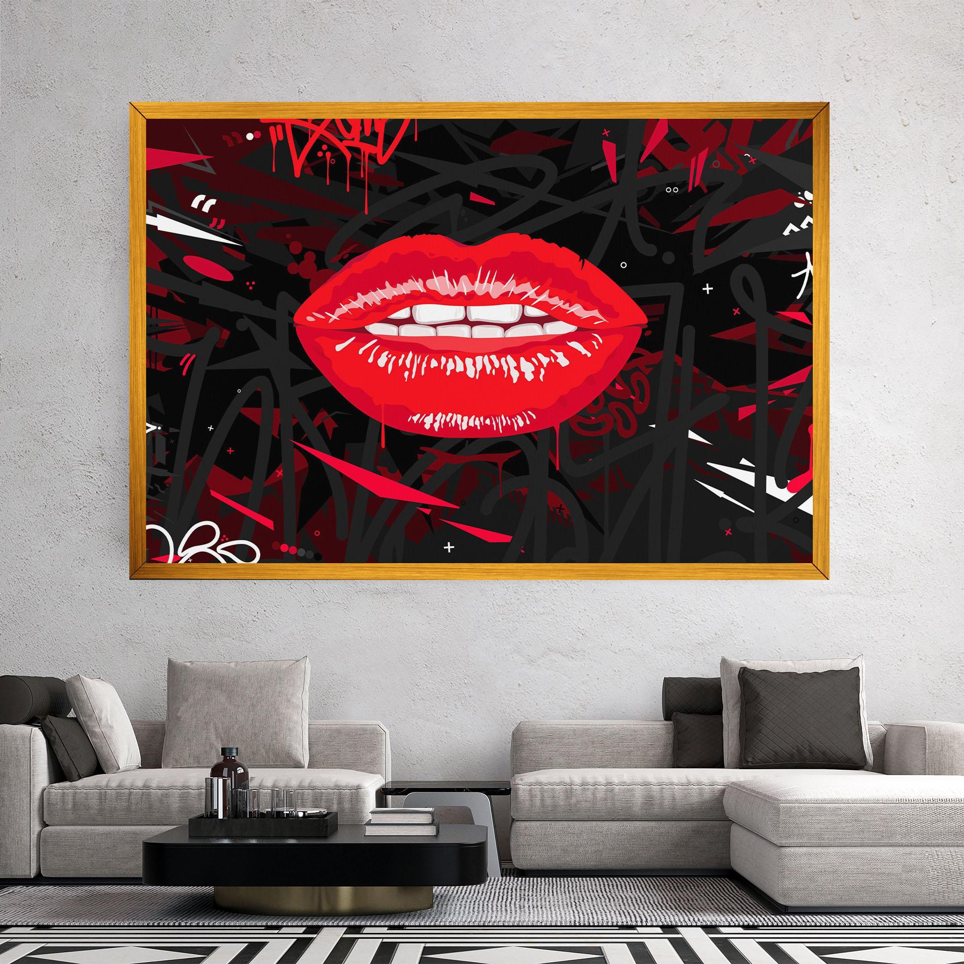 Картина на платно Graff Lips mockup 2