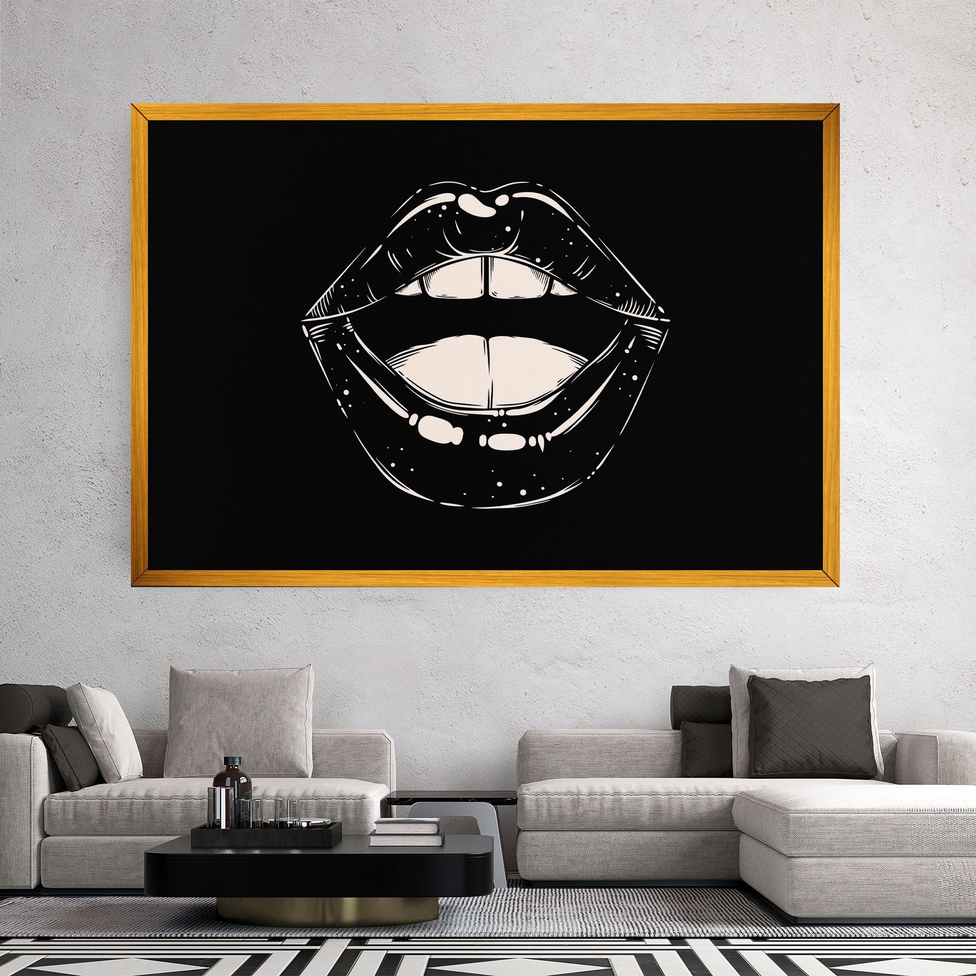 Lips On Black mockup 2
