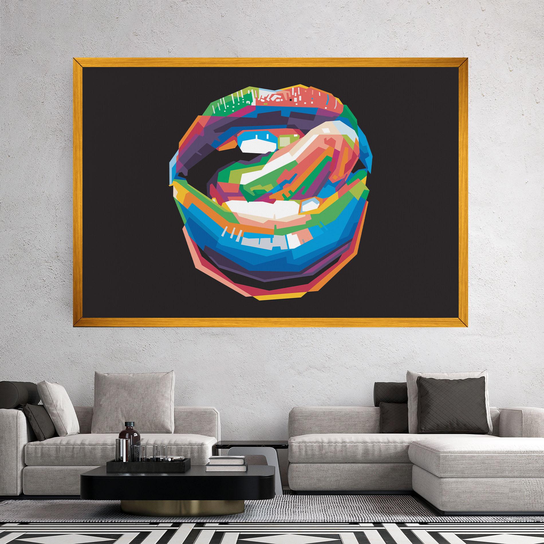 Картина на платно Lips Toungue mockup 2