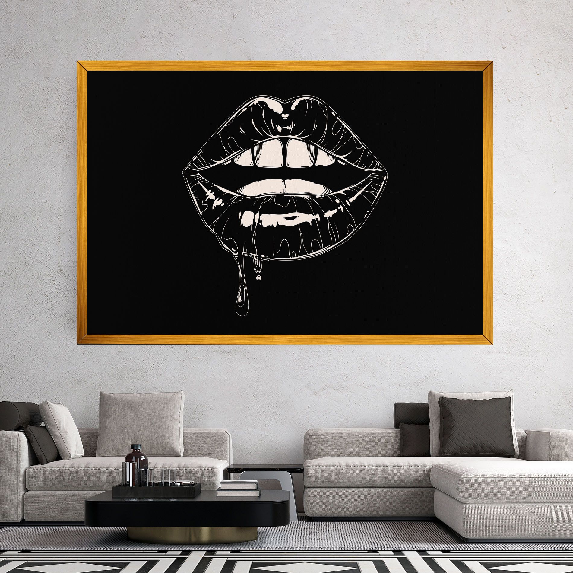 Open Lips On Black mockup 2