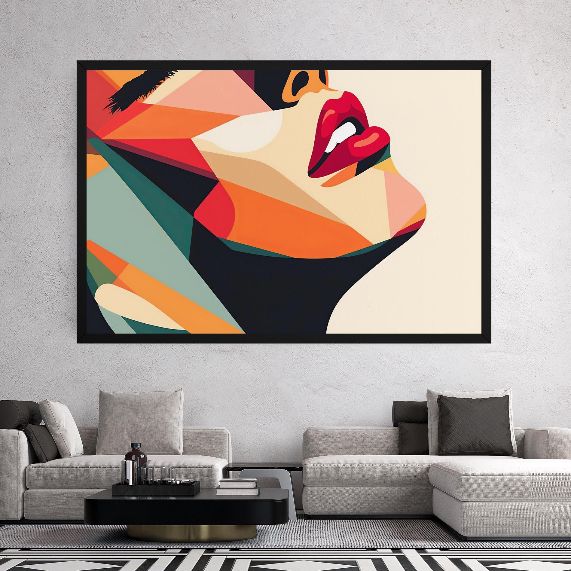 Картина на платно Abstract Lips mockup 2