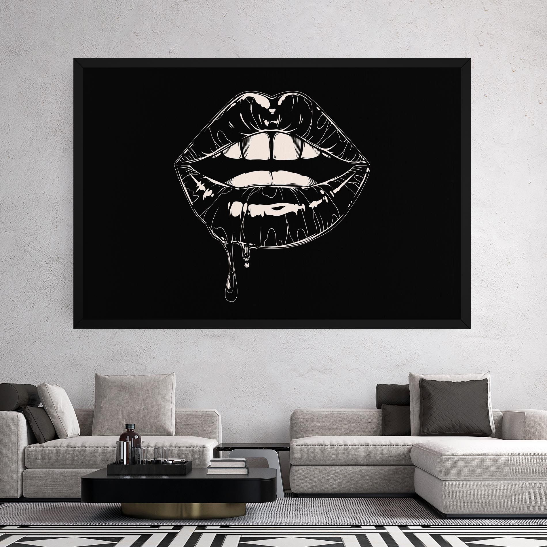 Open Lips On Black mockup 2