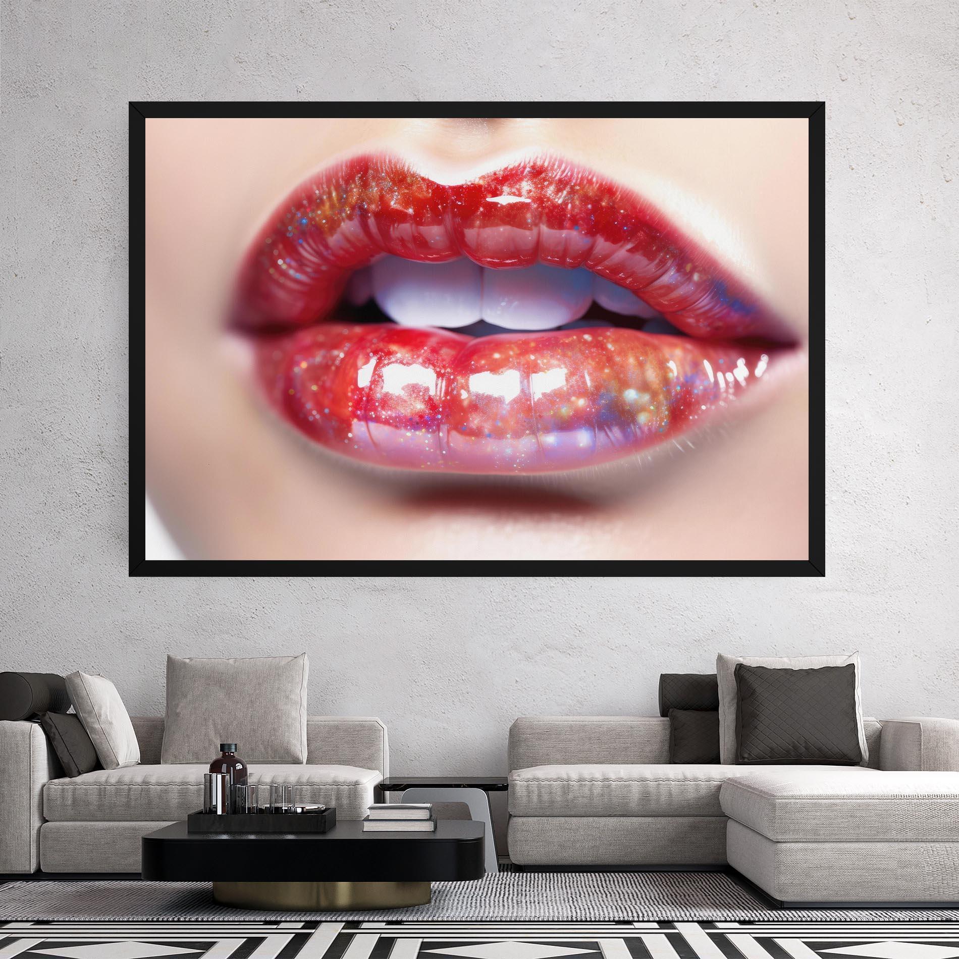 Картина на платно Red Pretty Lips mockup 2