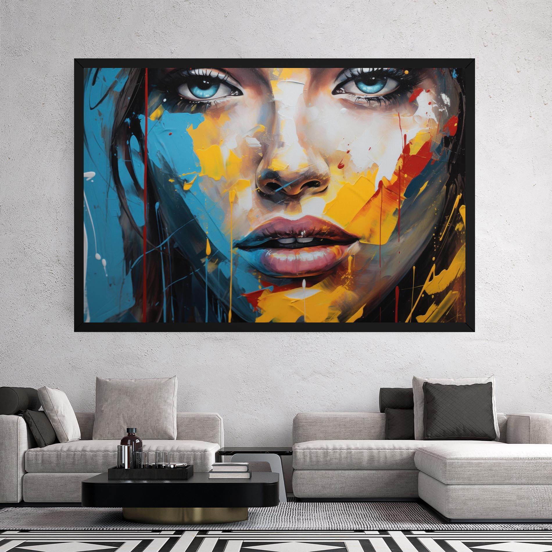 Картина на платно Woman Abstract Lips mockup 2