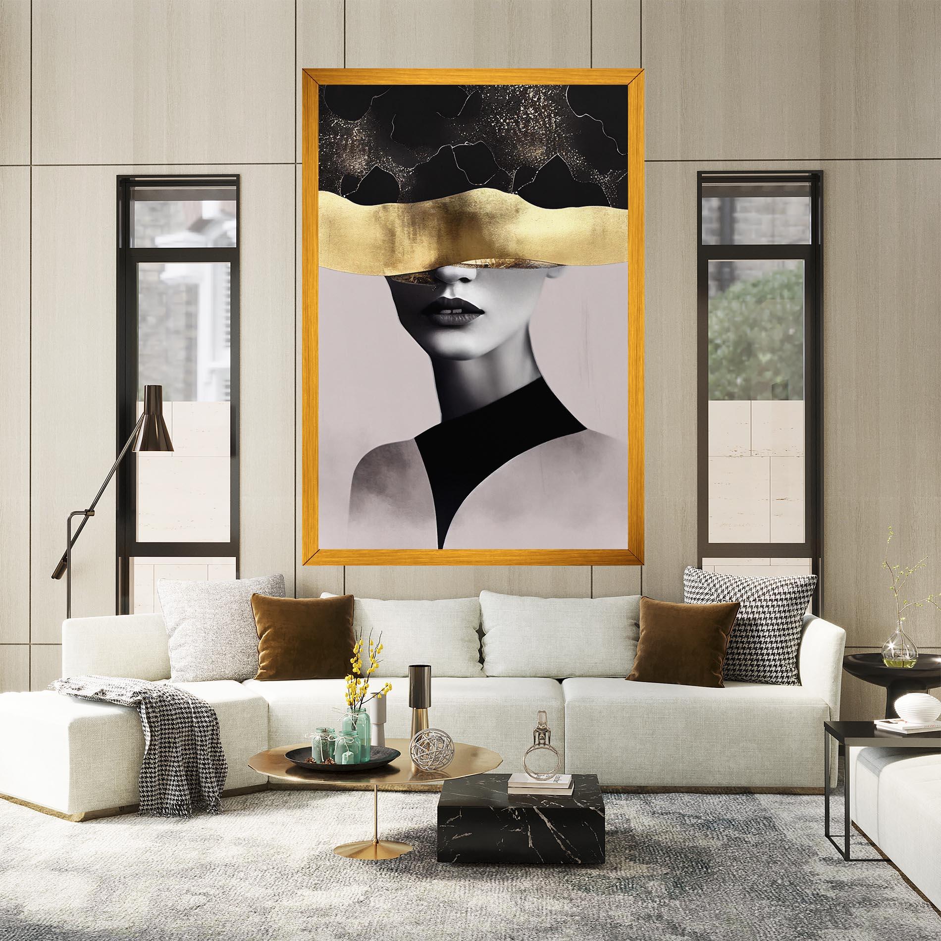 Картина на платно Grey Lips mockup 2