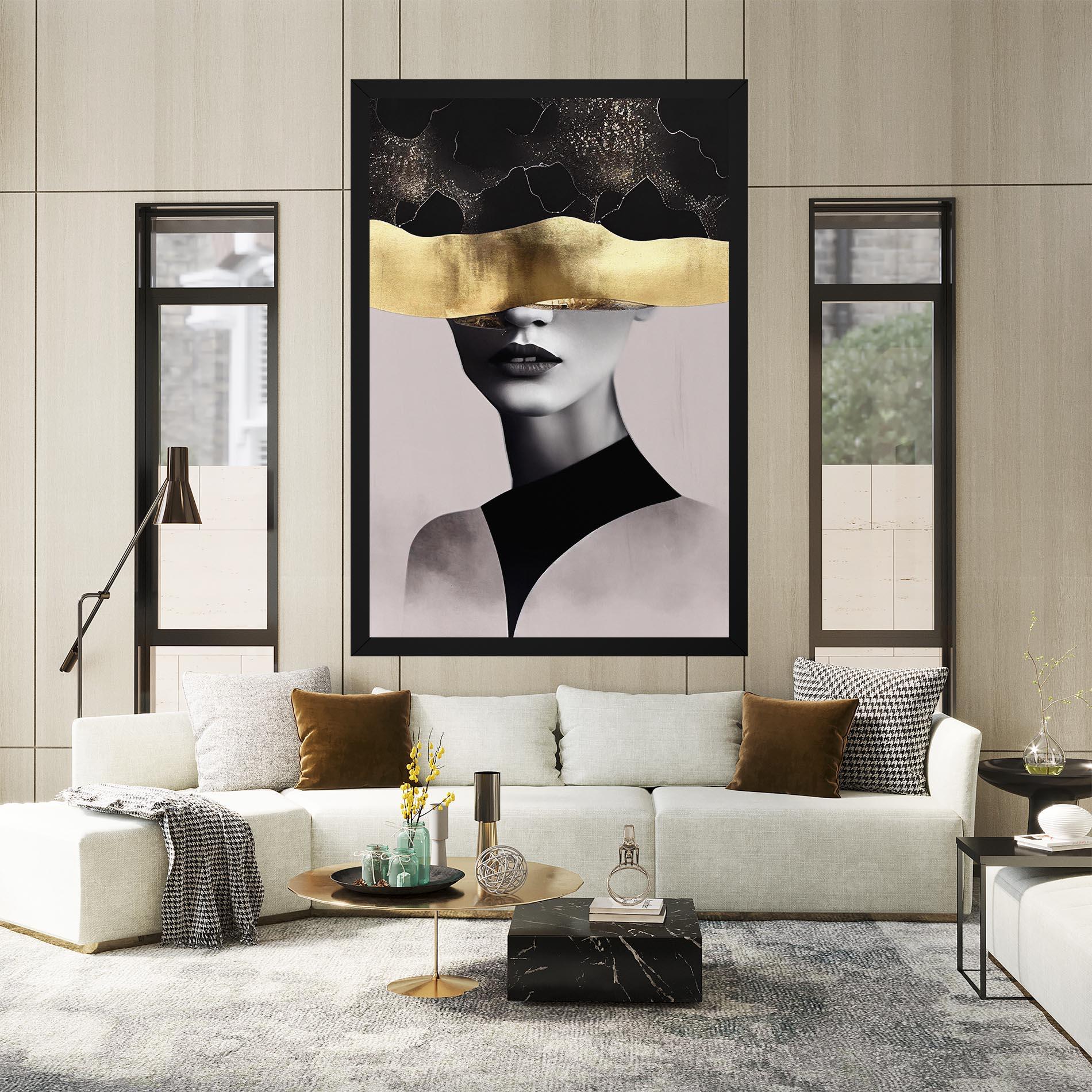 Картина на платно Grey Lips mockup 2