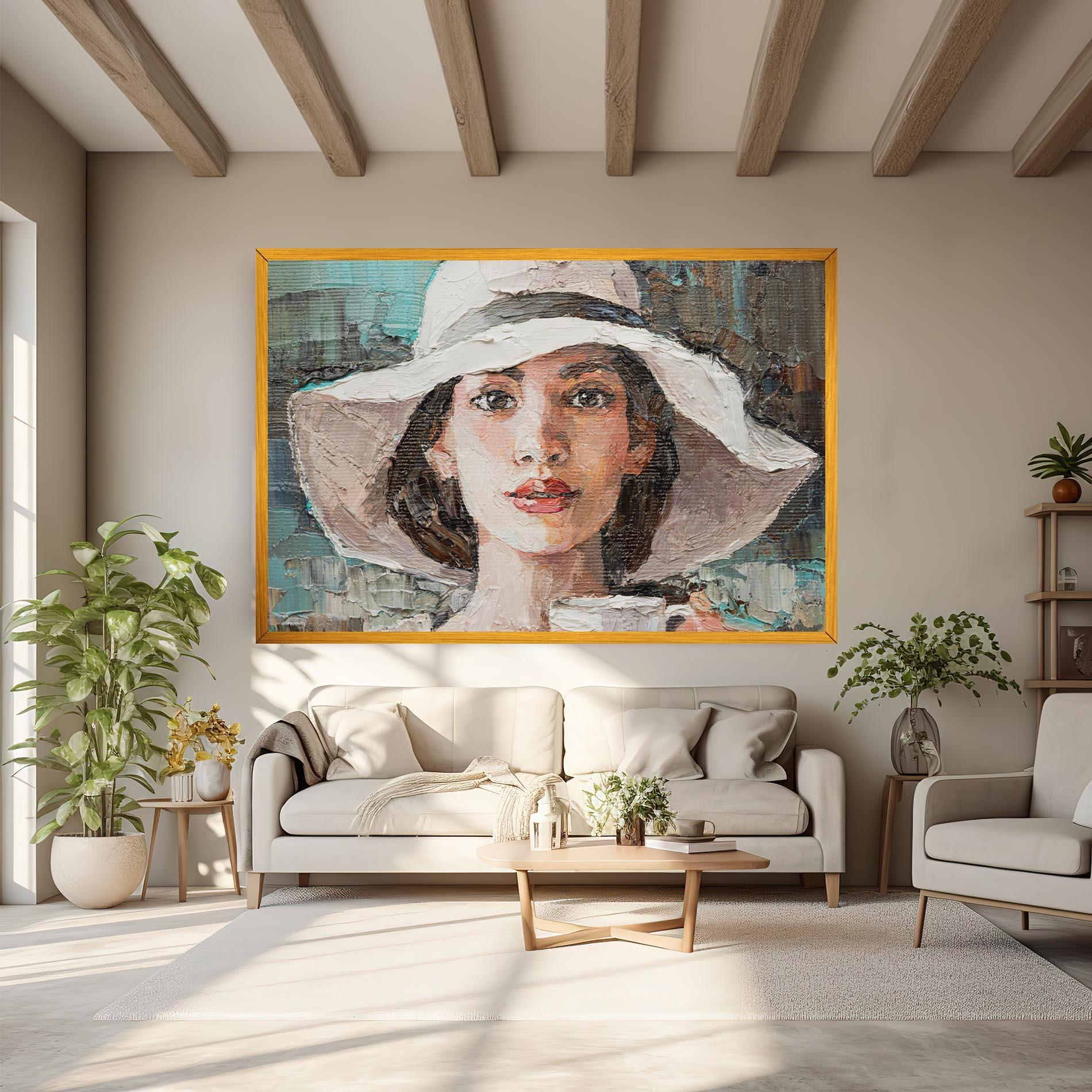 Картина на платно White Lady mockup 6