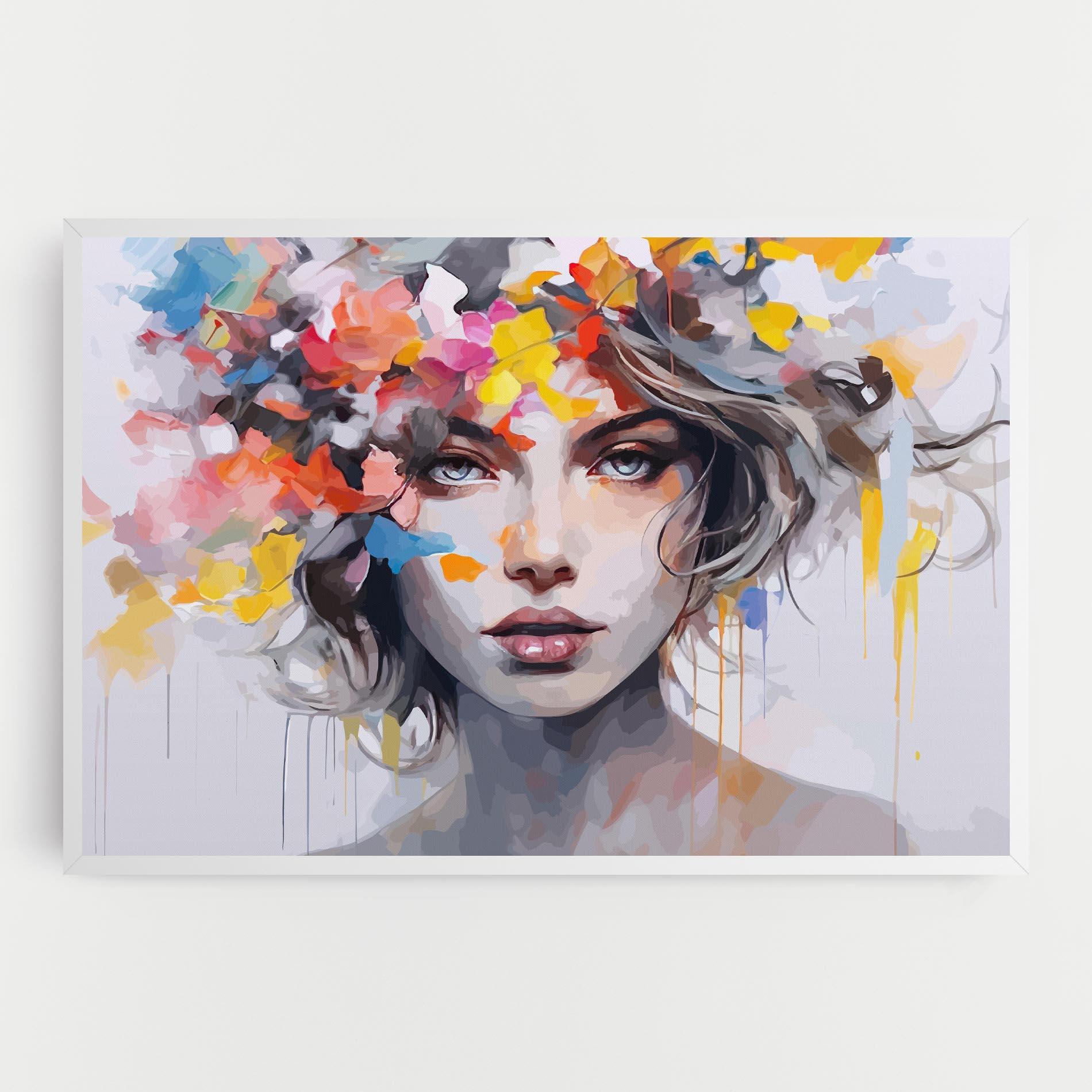 Картина на платно Colorful Hair Portrait mockup 0