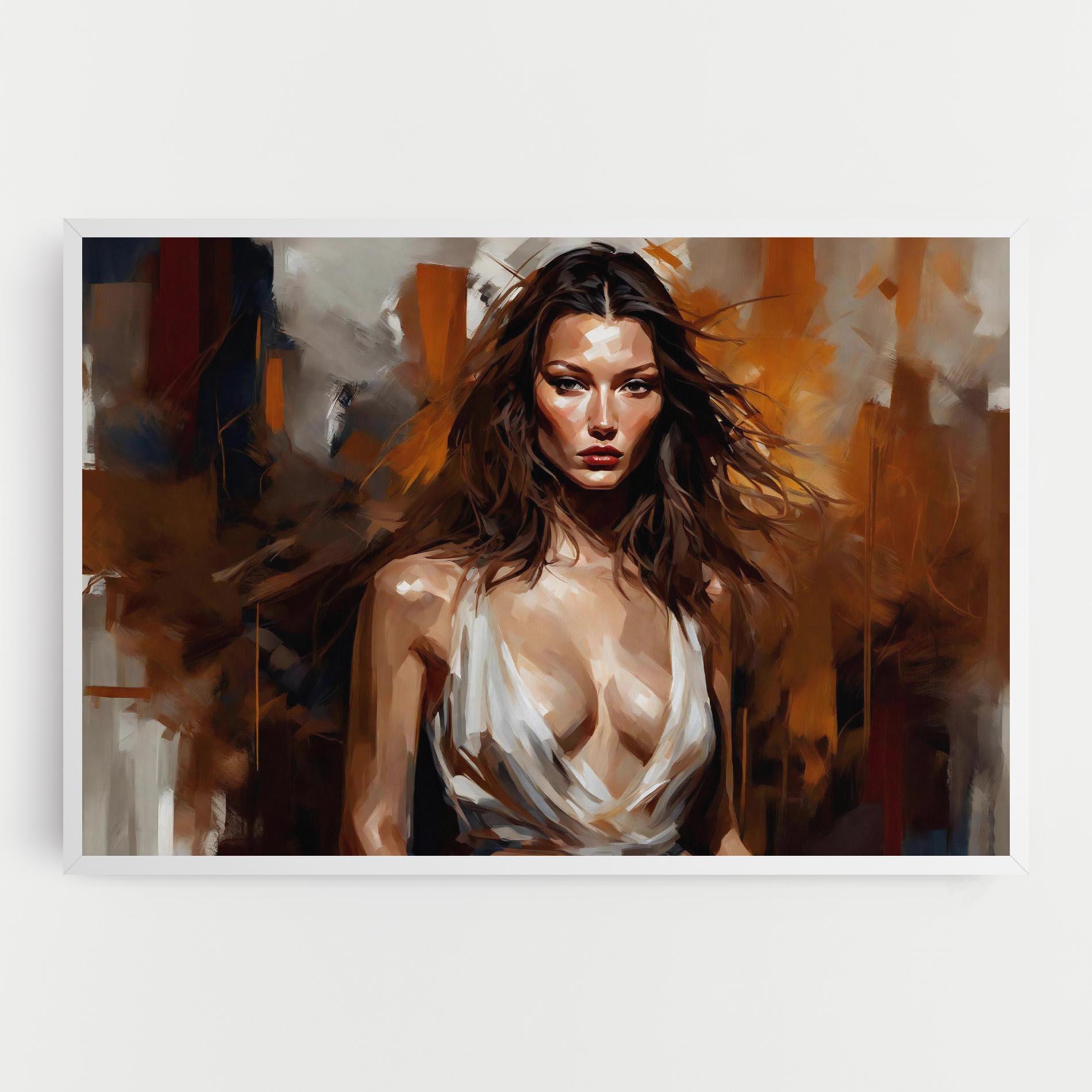 Картина на платно Long Brown Hair Woman mockup 0
