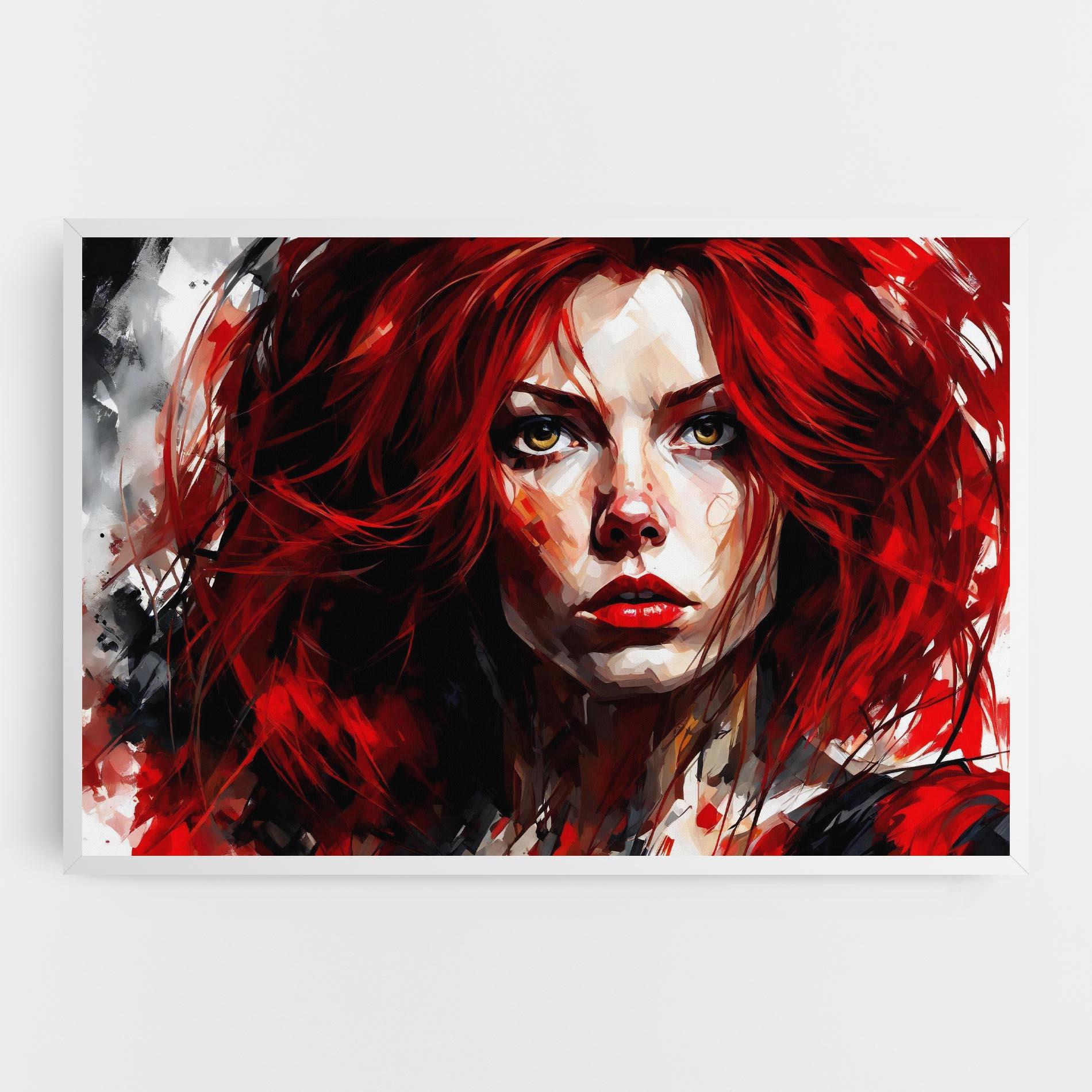 Картина на платно Red Hair Smoky Eyes mockup 0