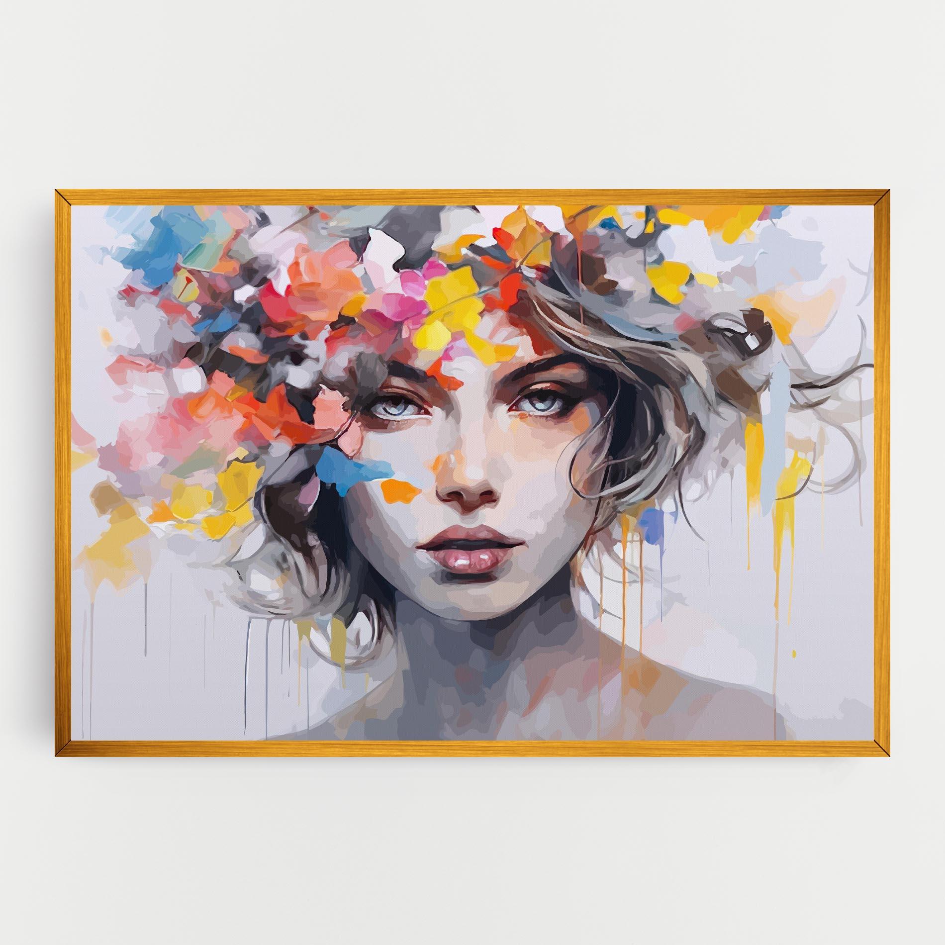 Картина на платно Colorful Hair Portrait mockup 0