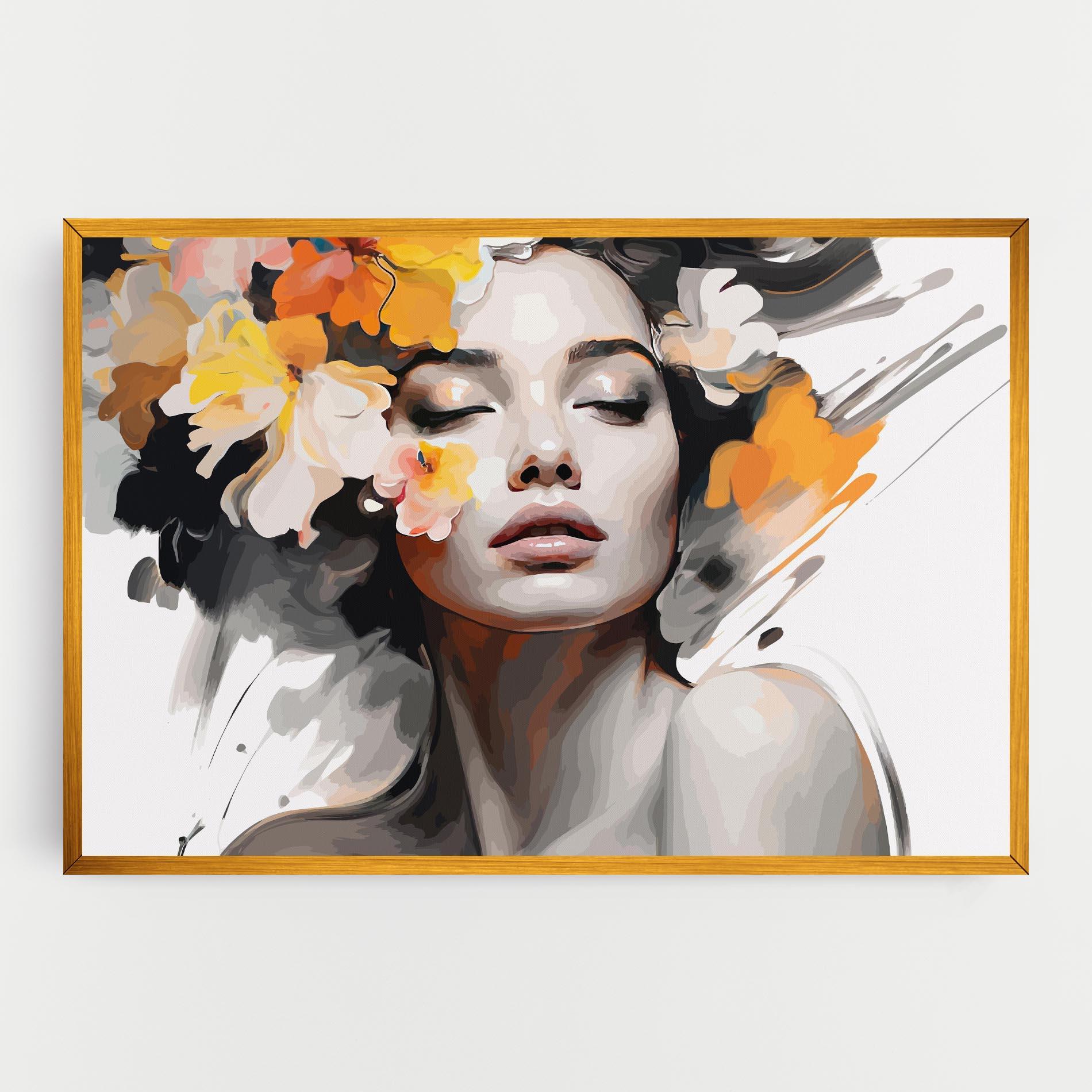 Картина на платно Yellow Flower Portrait mockup 0