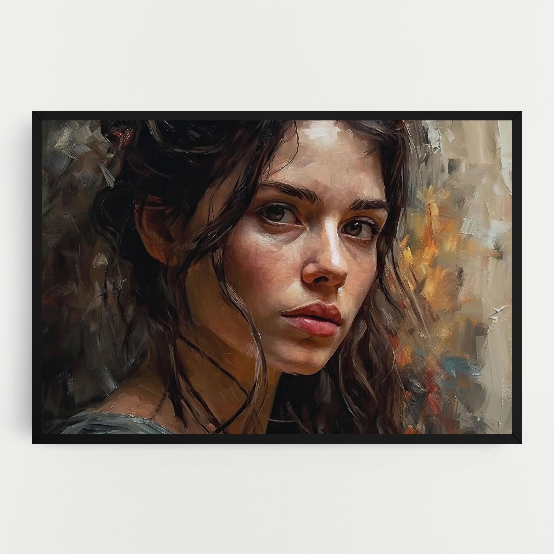 Closeup Impasto Portrait mockup 0