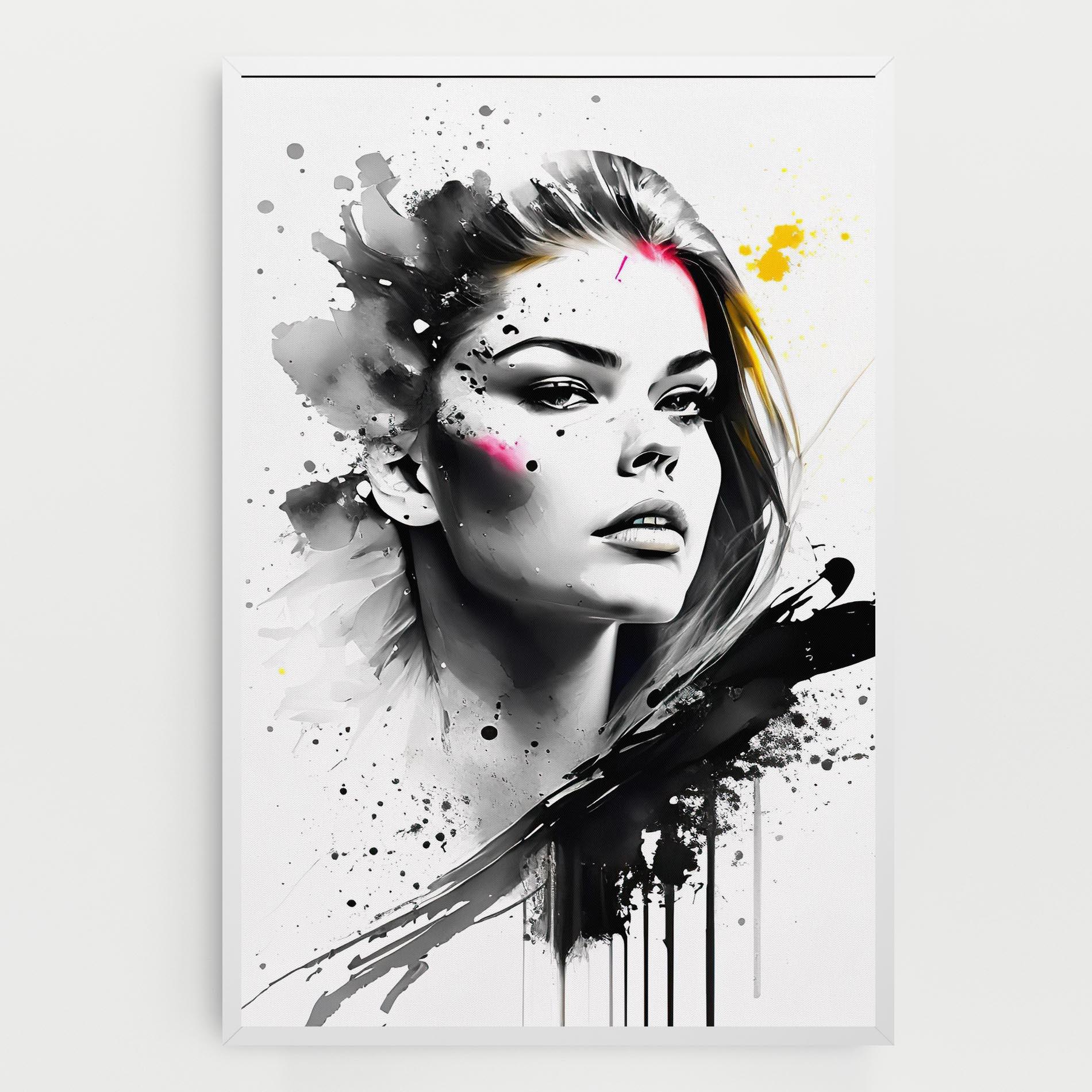 Картина на платно Ink Splash Portrait mockup 0