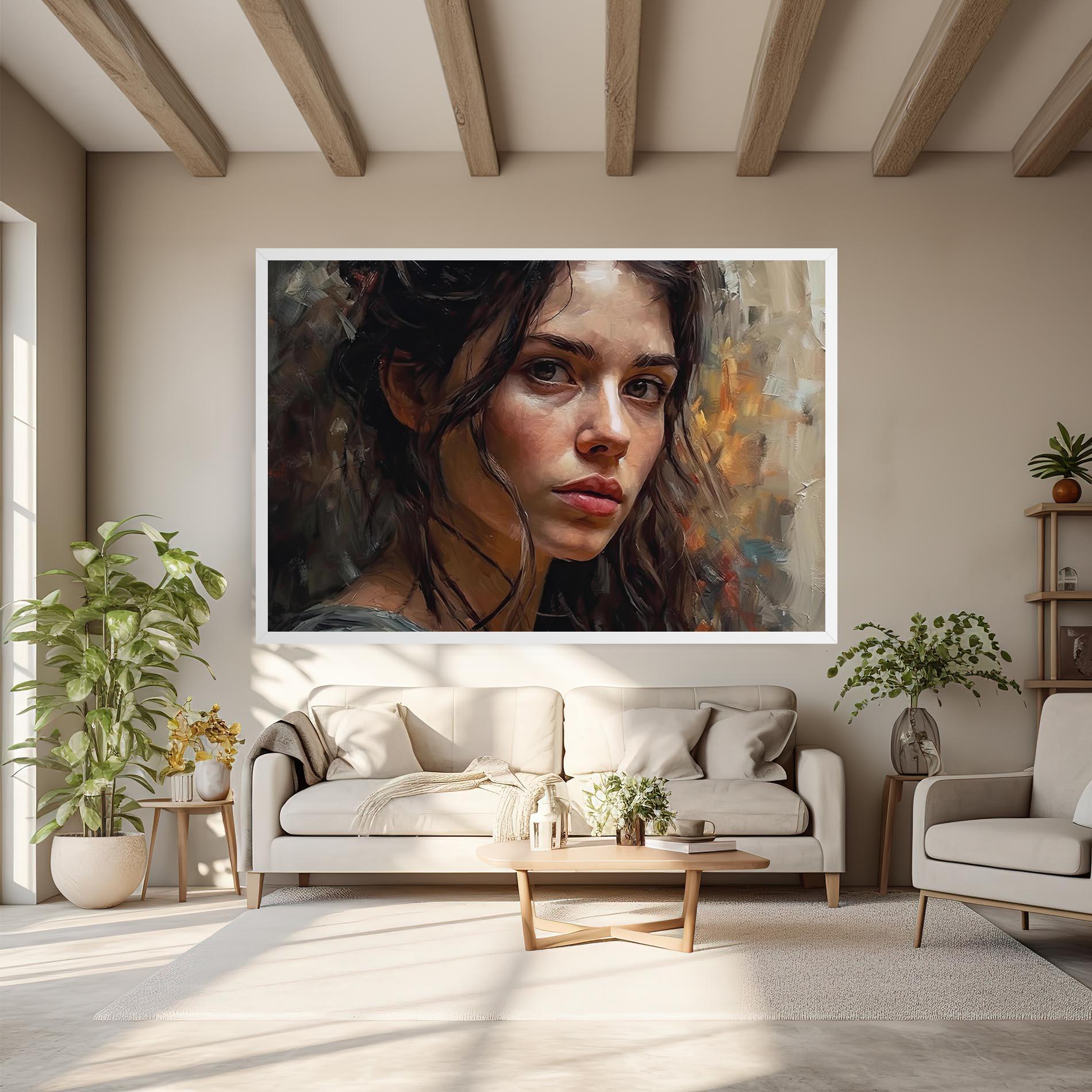 Картина на платно Closeup Impasto Portrait mockup 6