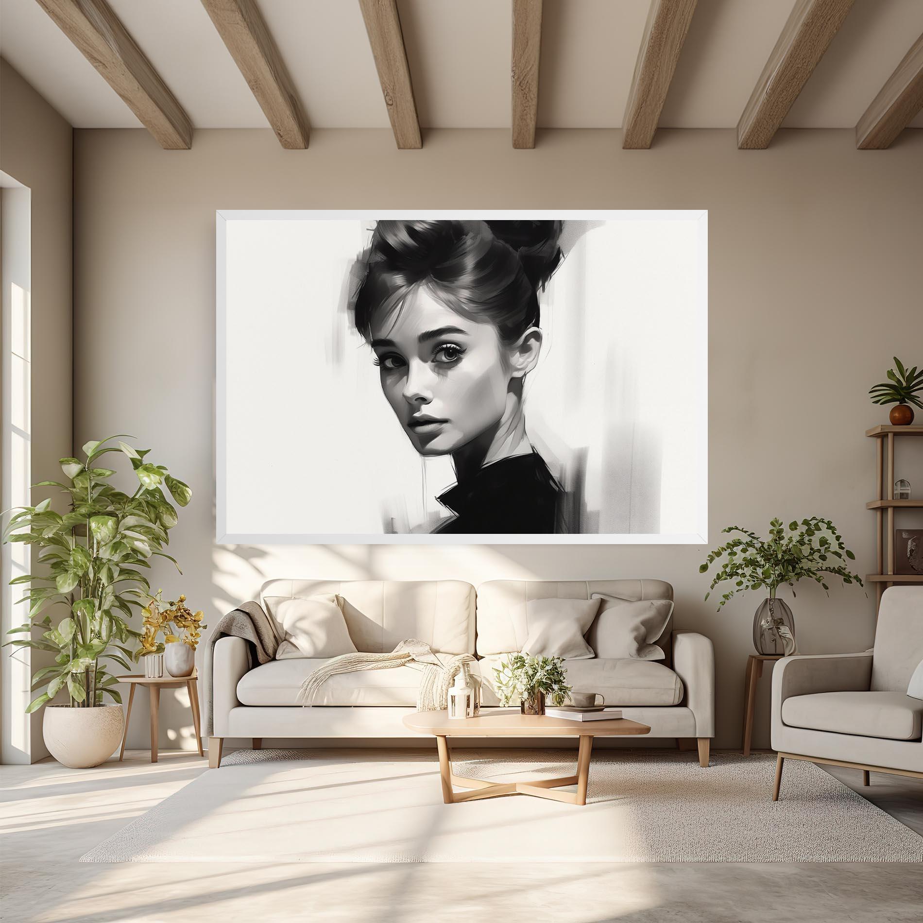 Картина на платно Hepburn Portrait mockup 6
