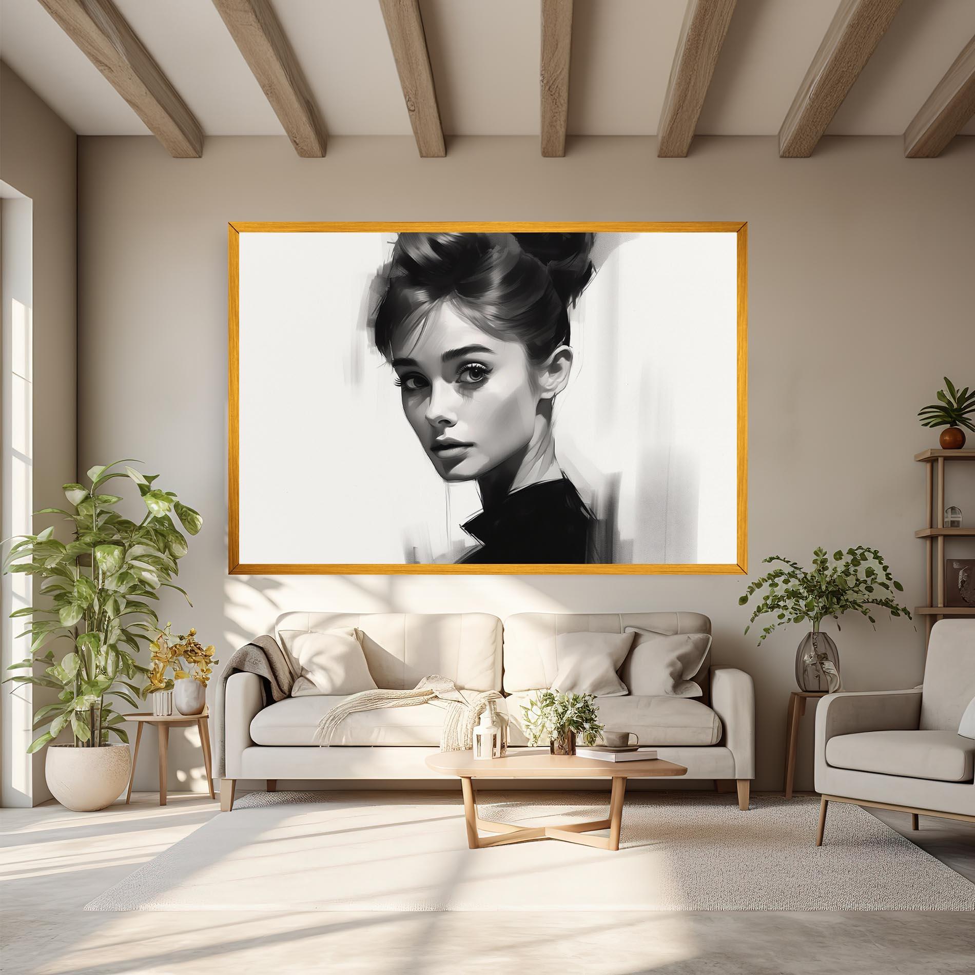 Картина на платно Hepburn Portrait mockup 6
