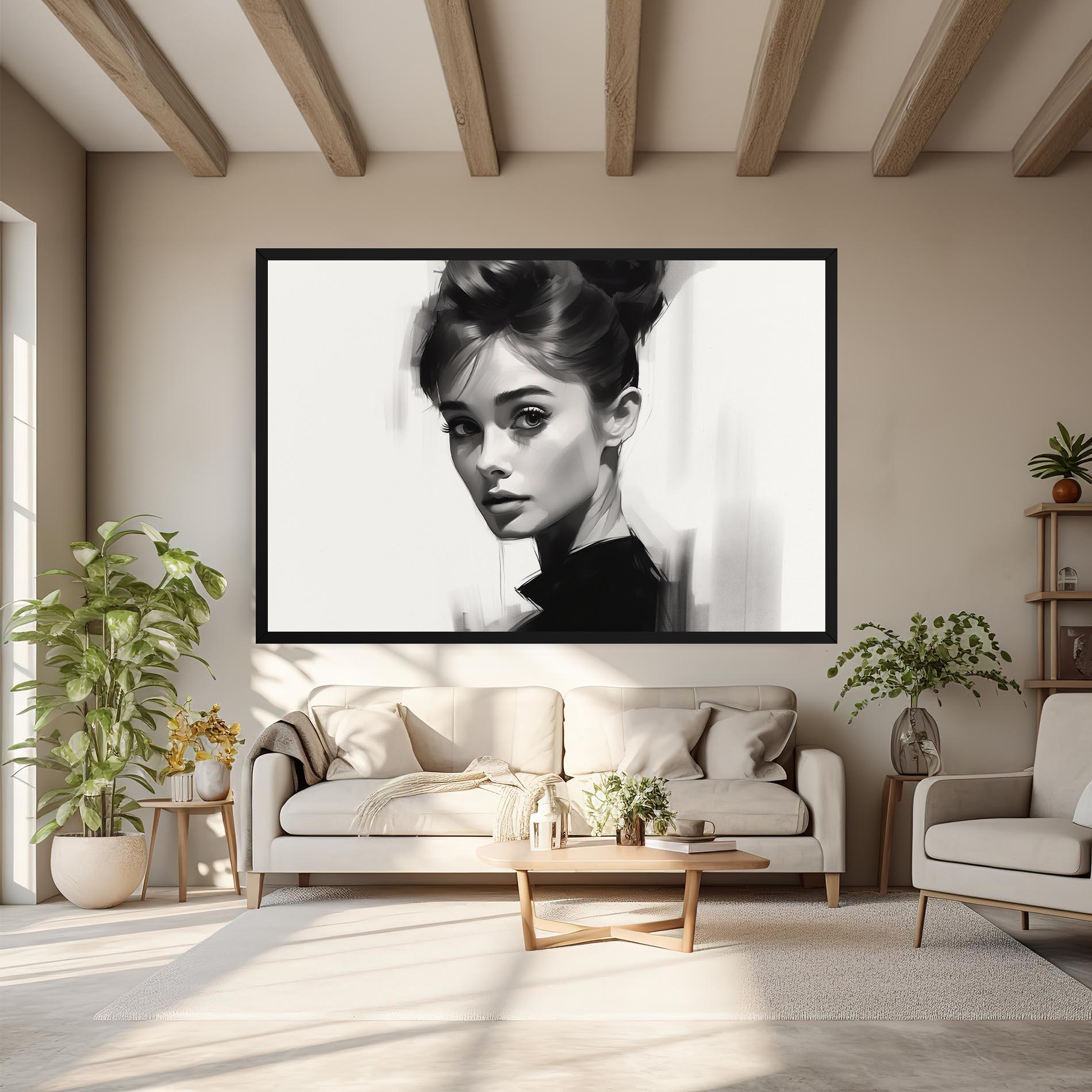 Картина на платно Hepburn Portrait mockup 6